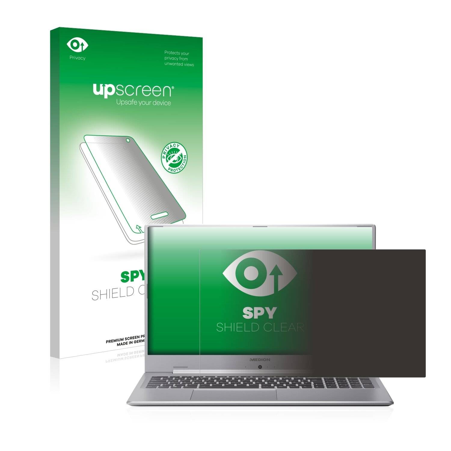 upscreen Spy Shield Clear Premium Blickschutzfolie für Medion Akoya