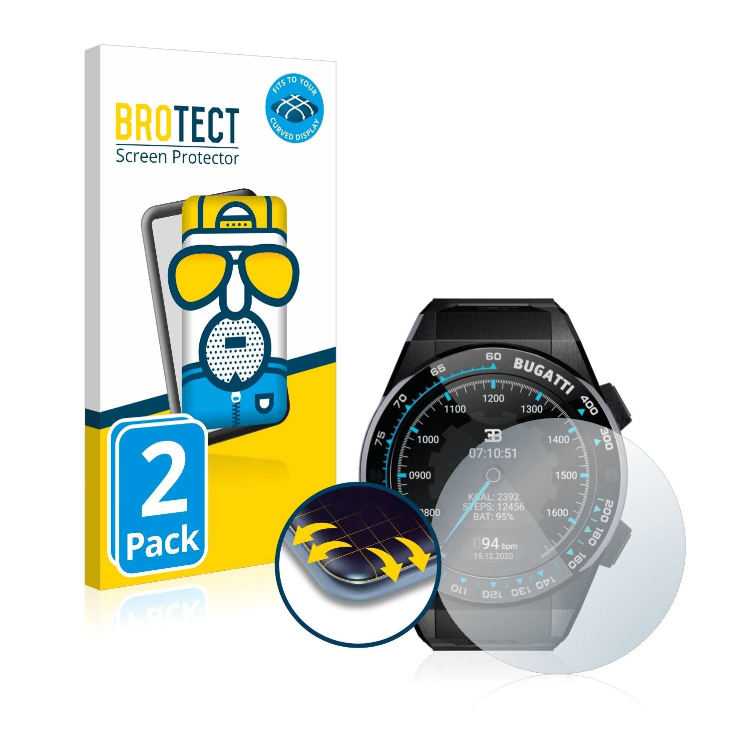 2x BROTECT Flex Matte Full-Cover Displayschutzfolie für Bugatti Ceramique Edition One