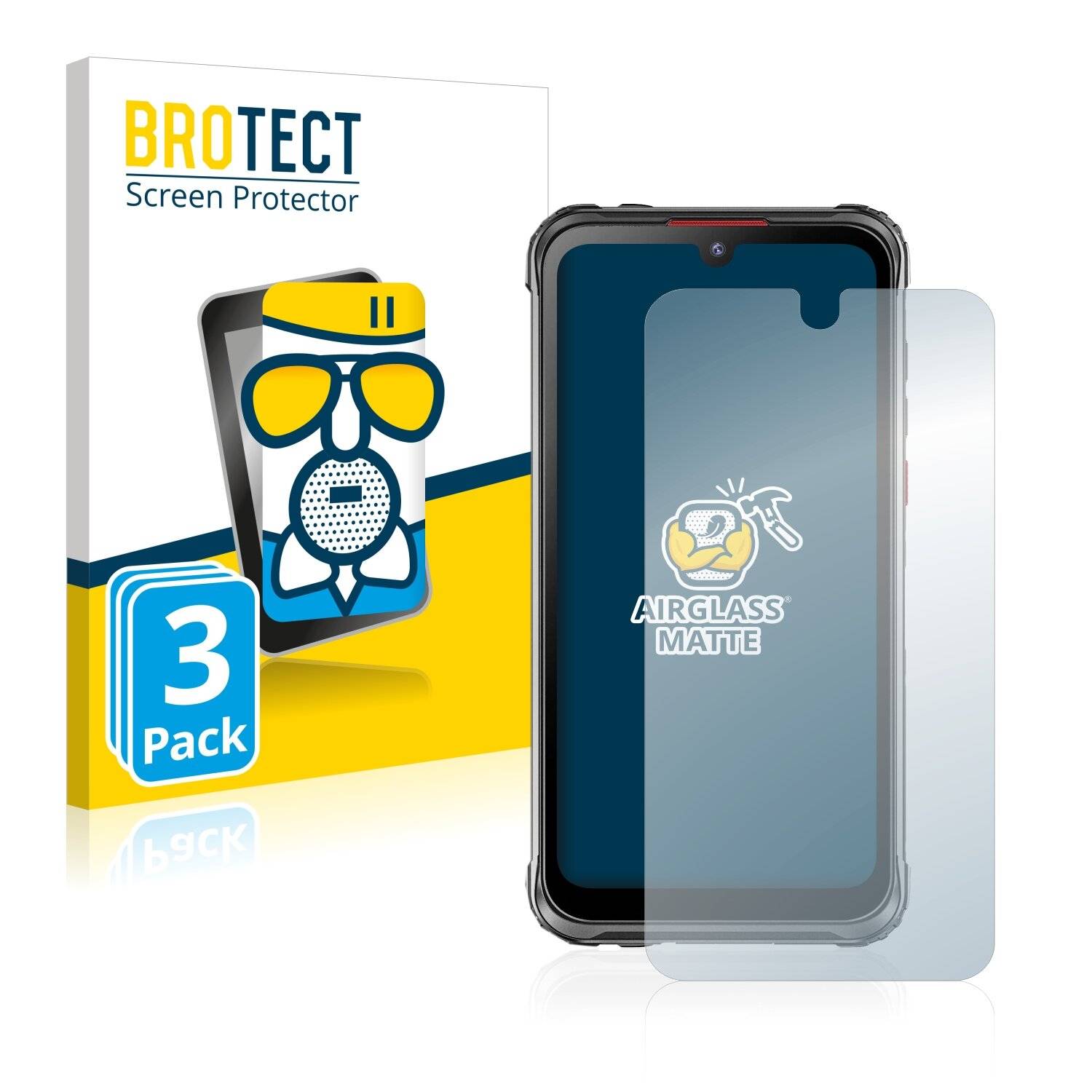 3x BROTECT AirGlass Matte Schutzglas Folie für Hotwav Cyber