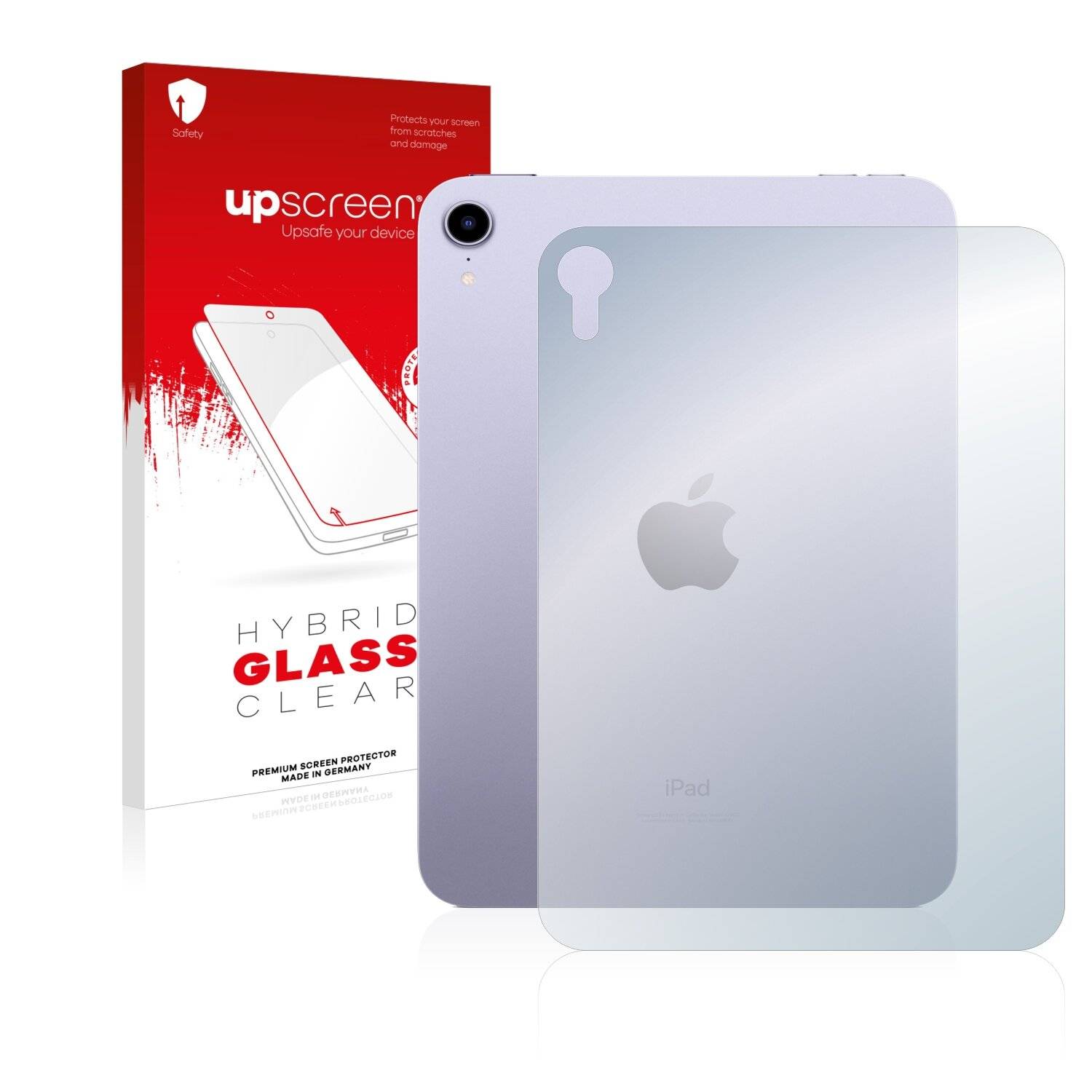 upscreen Hybrid Glass Clear Premium Schutzglas Folie für Apple iPad Mini 6 WiFi Cellular 2021