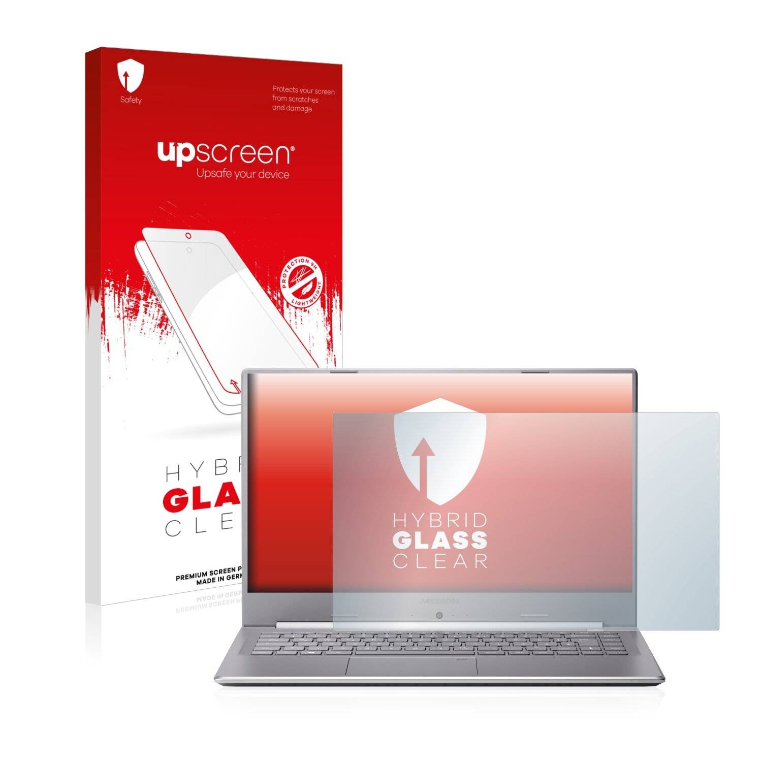 upscreen Hybrid Glass Clear Premium Schutzglas Folie für Medion Akoya