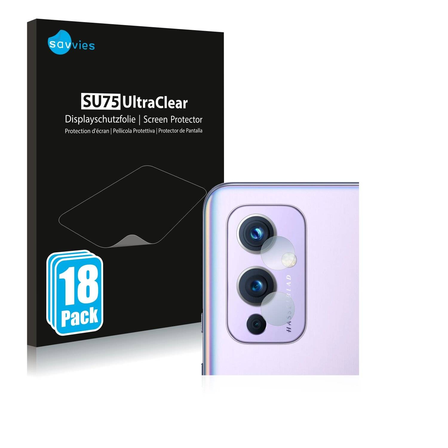 18x Savvies SU75 Displayschutzfolie für OnePlus 9 (NUR