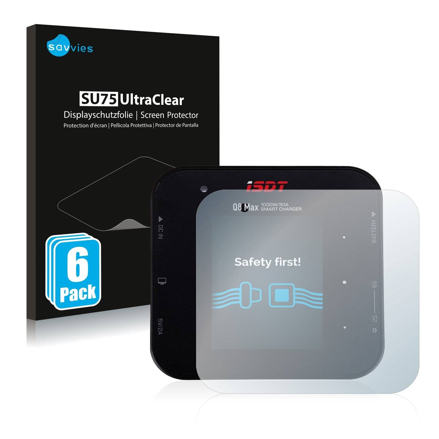 6x Savvies SU75 Displayschutzfolie für ISDT Q8