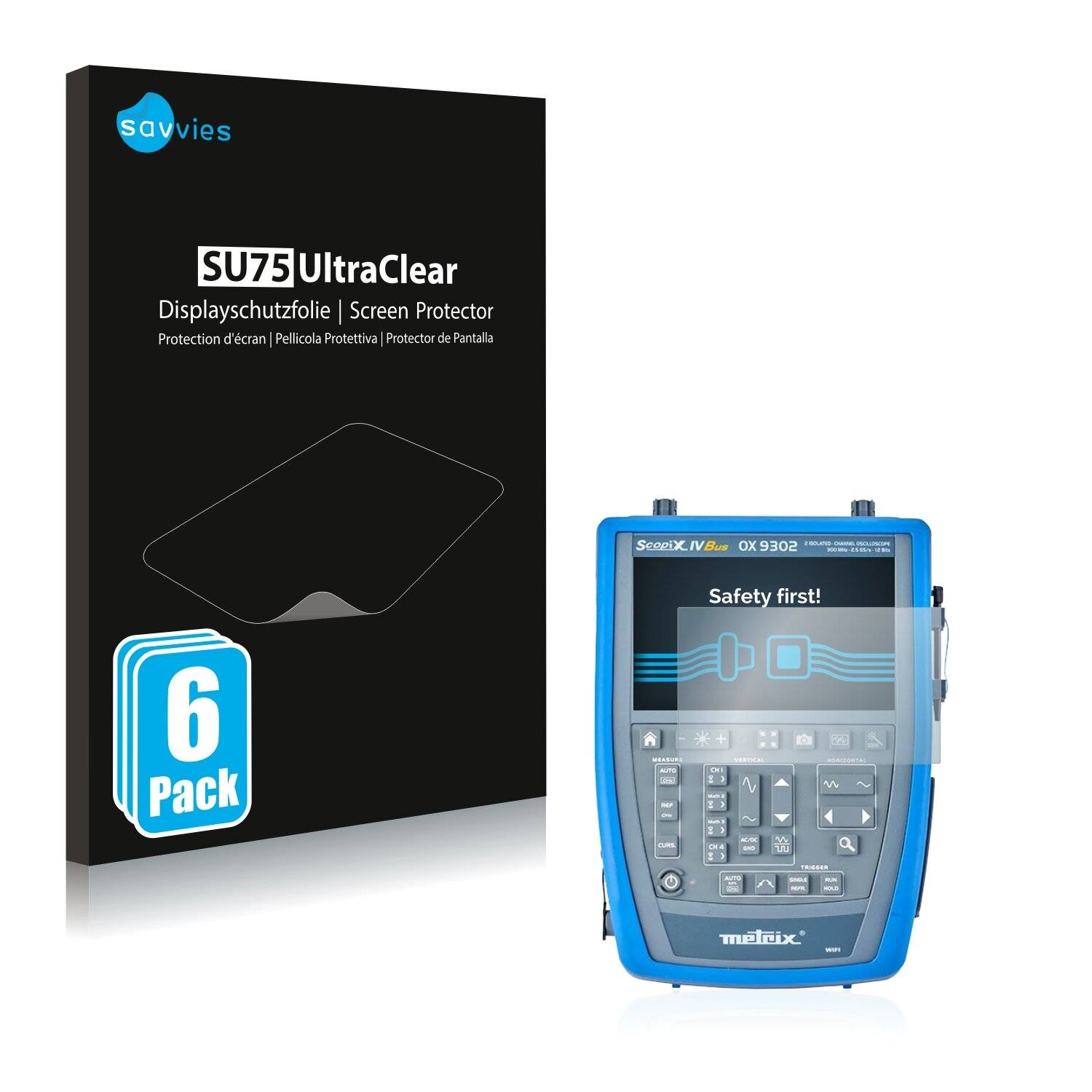 6x Savvies SU75 Displayschutzfolie für Chauvin OX 9302