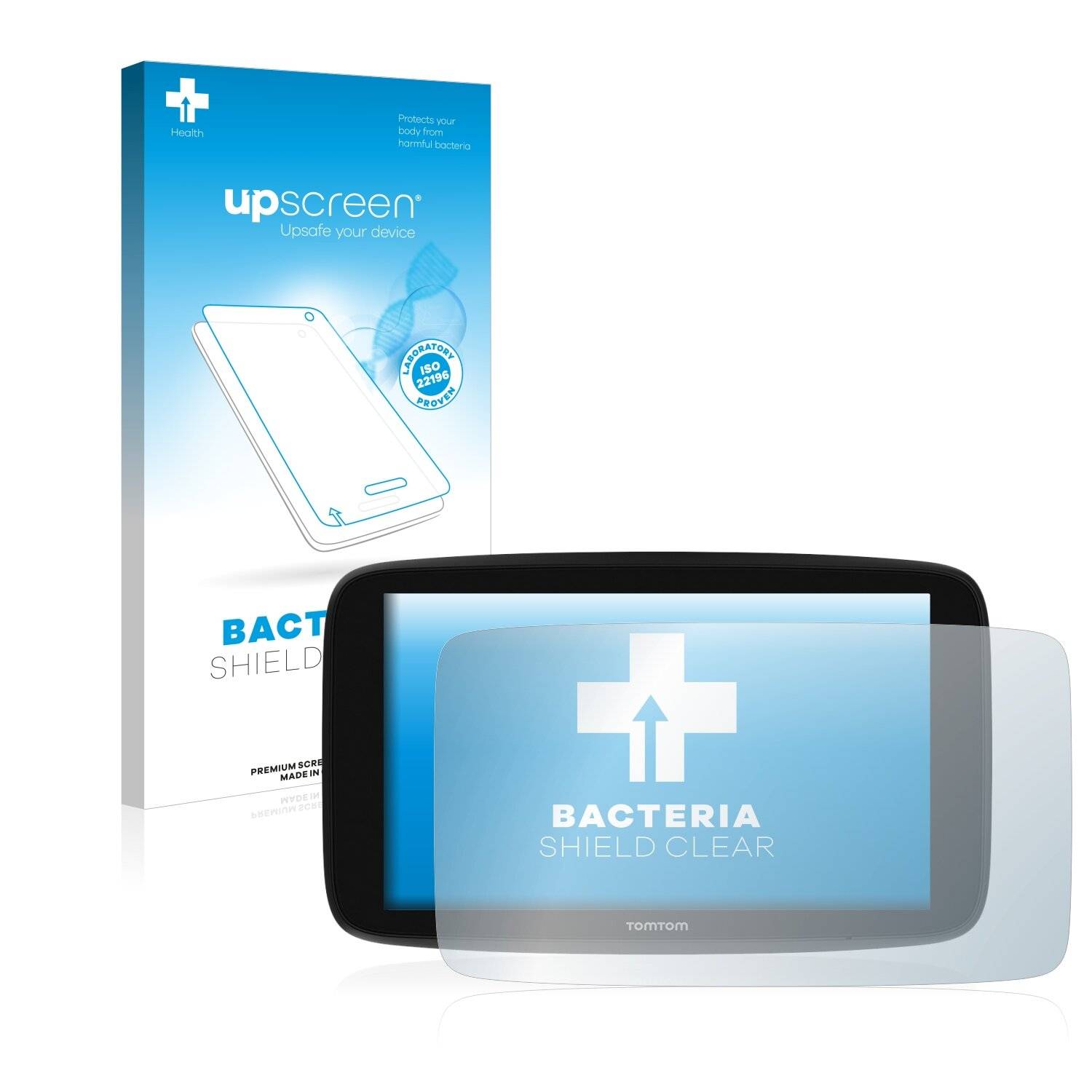 upscreen Bacteria Shield Clear Premium Antibakterielle Displayschutzfolie für TomTom Go