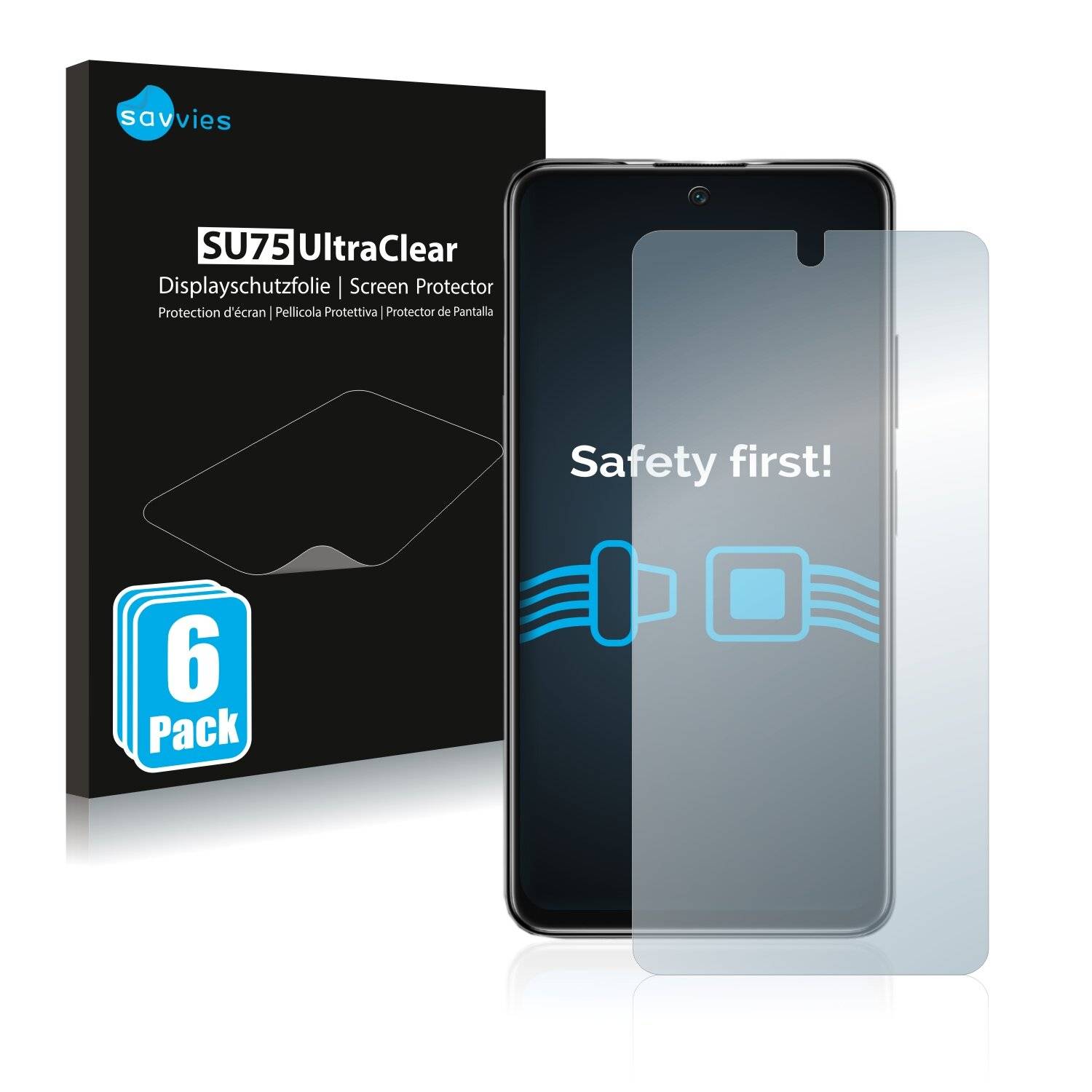 6x Savvies SU75 Displayschutzfolie für Xiaomi Poco M4 Pro