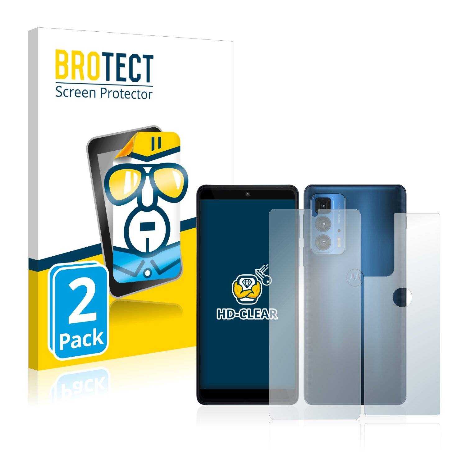2x BROTECT HD-Clear Displayschutzfolie für Motorola Edge 20 Pro (Vorder +