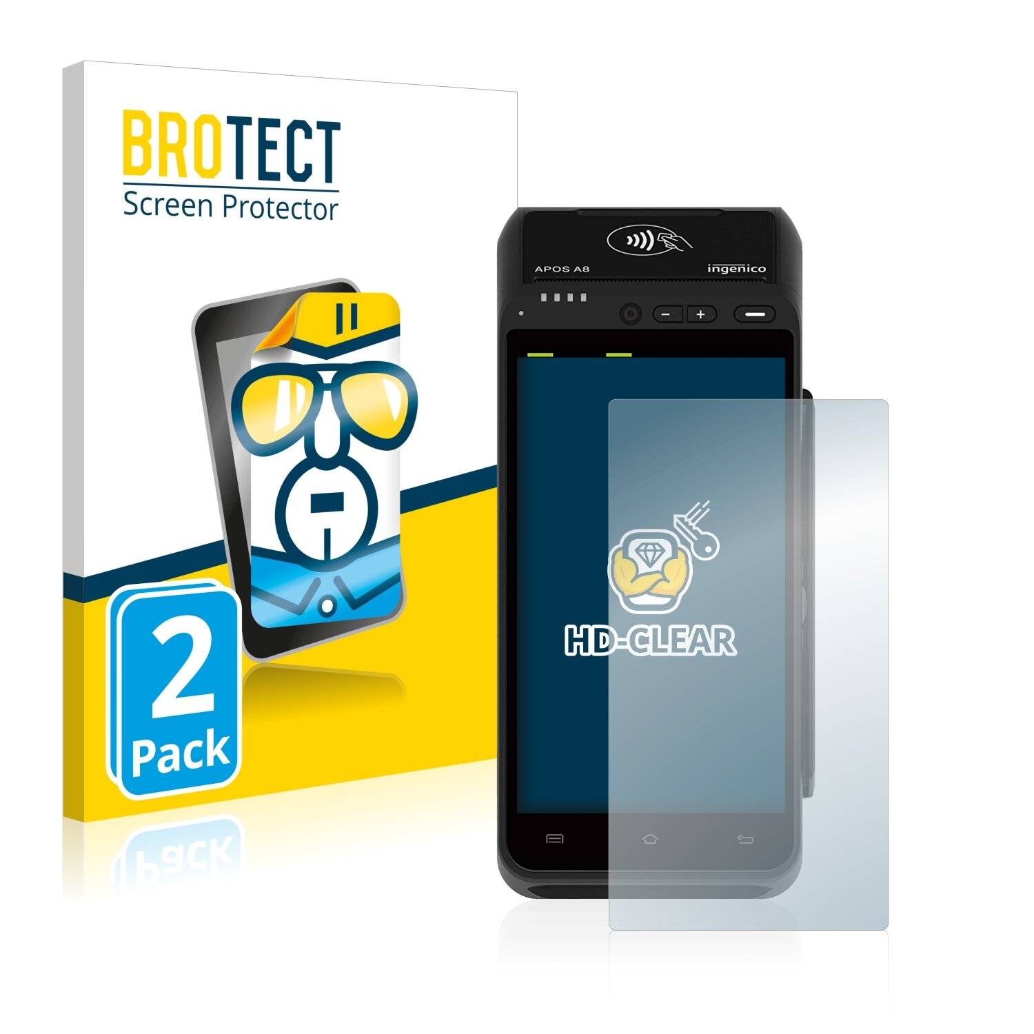 2x BROTECT HD-Clear Displayschutzfolie für Ingenico Apos