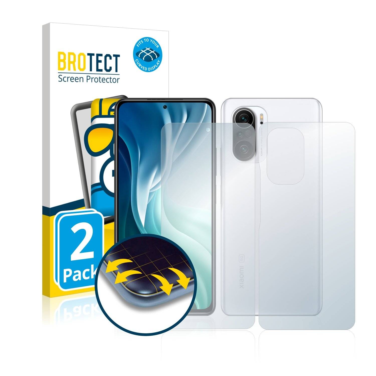 2x BROTECT Flex Full-Cover Displayschutzfolie für Xiaomi Mi 11X (Vorder +