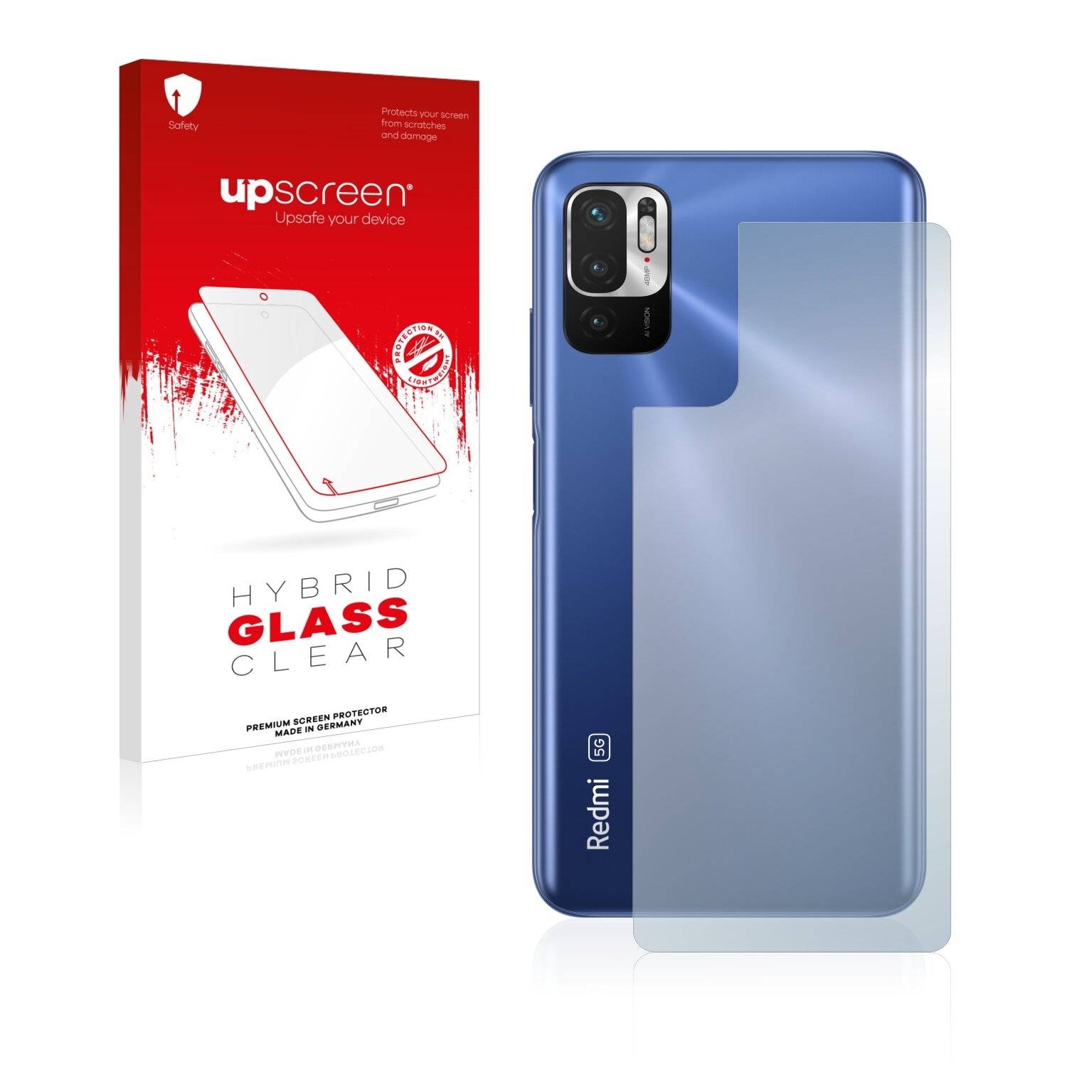 upscreen Hybrid Glass Clear Premium Schutzglas Folie für Xiaomi Redmi Note 10T 5G