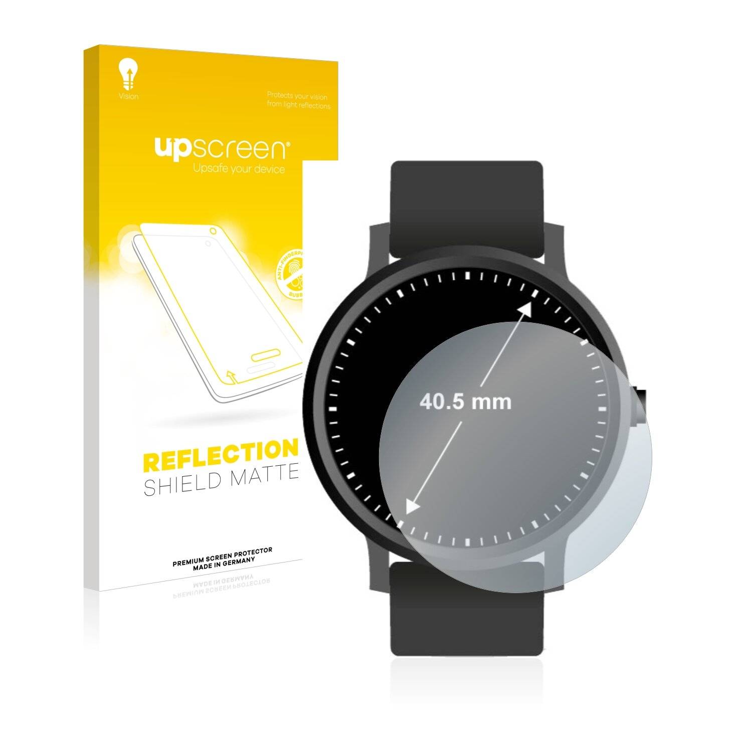 upscreen Reflection Shield Matte Premium Displayschutzfolie für Armbanduhren (Kreisrund,