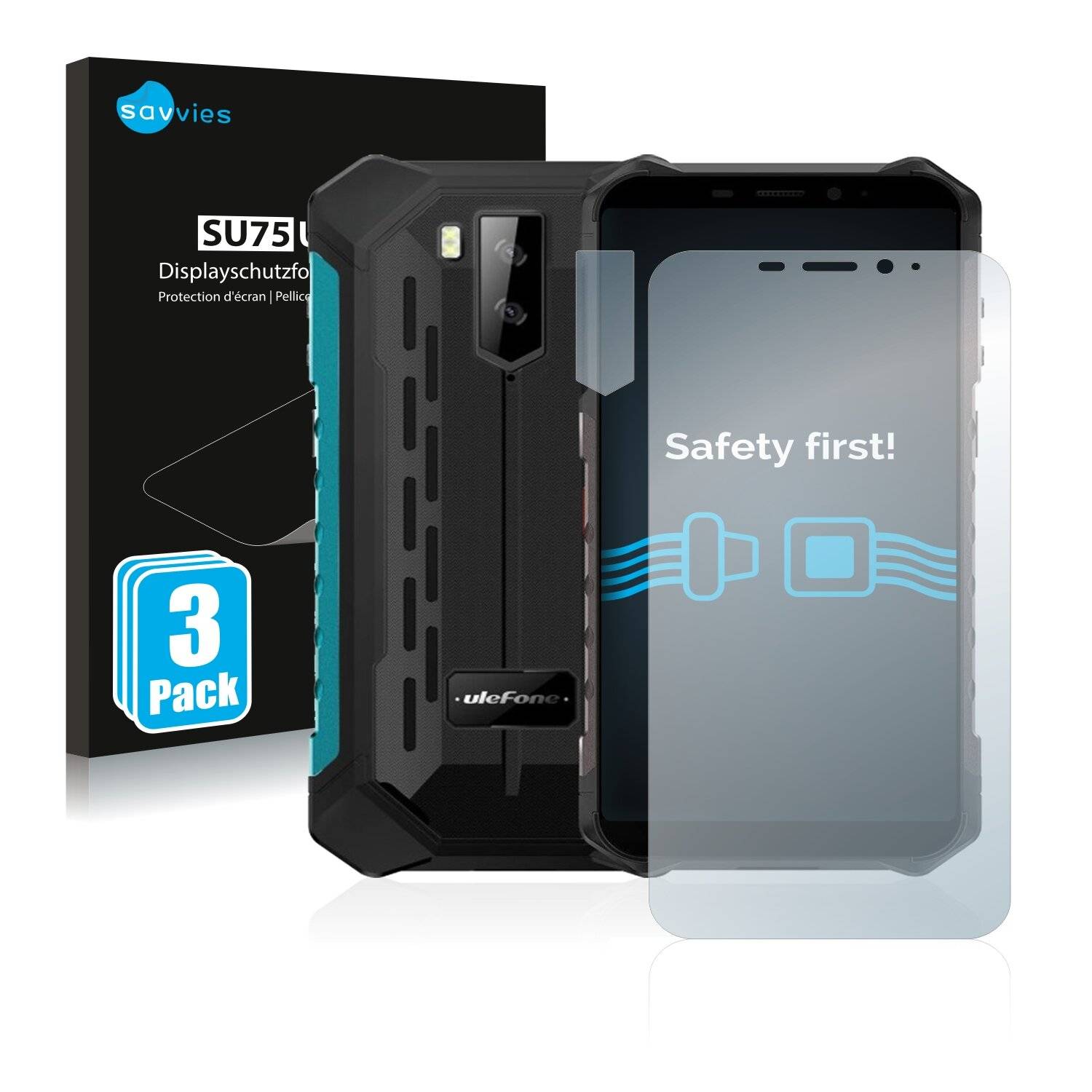 6x Savvies SU75 Displayschutzfolie für Ulefone Armor X9 Pro (Vorderseite +