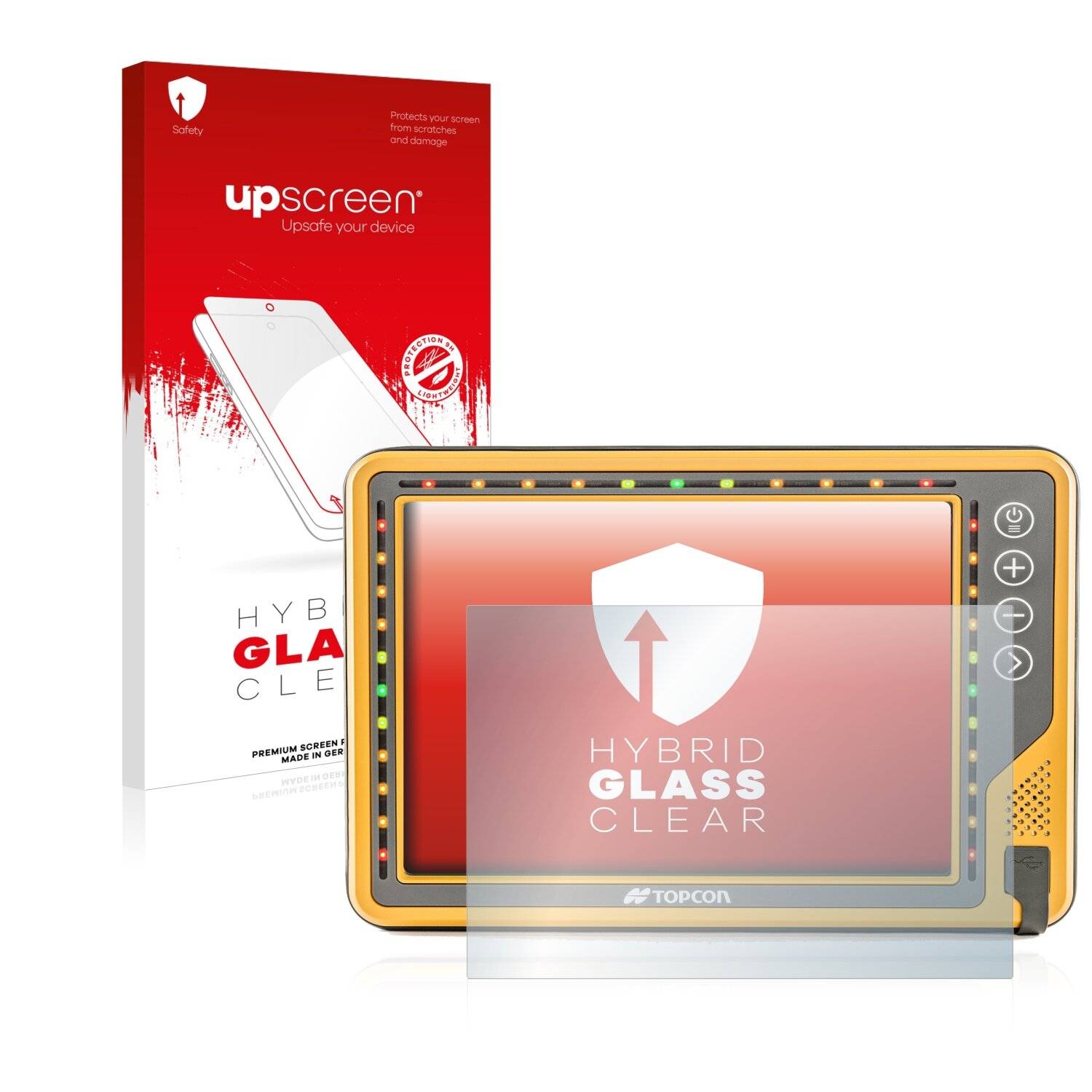 upscreen Hybrid Glass Clear Premium Schutzglas Folie für Topcon