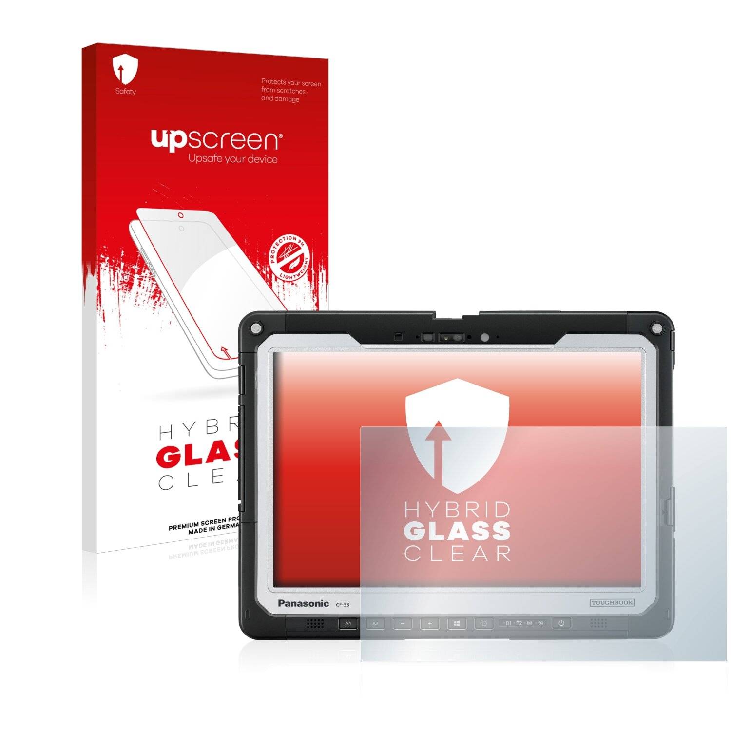 upscreen Hybrid Glass Clear Premium Schutzglas Folie für Panasonic Toughbook 33