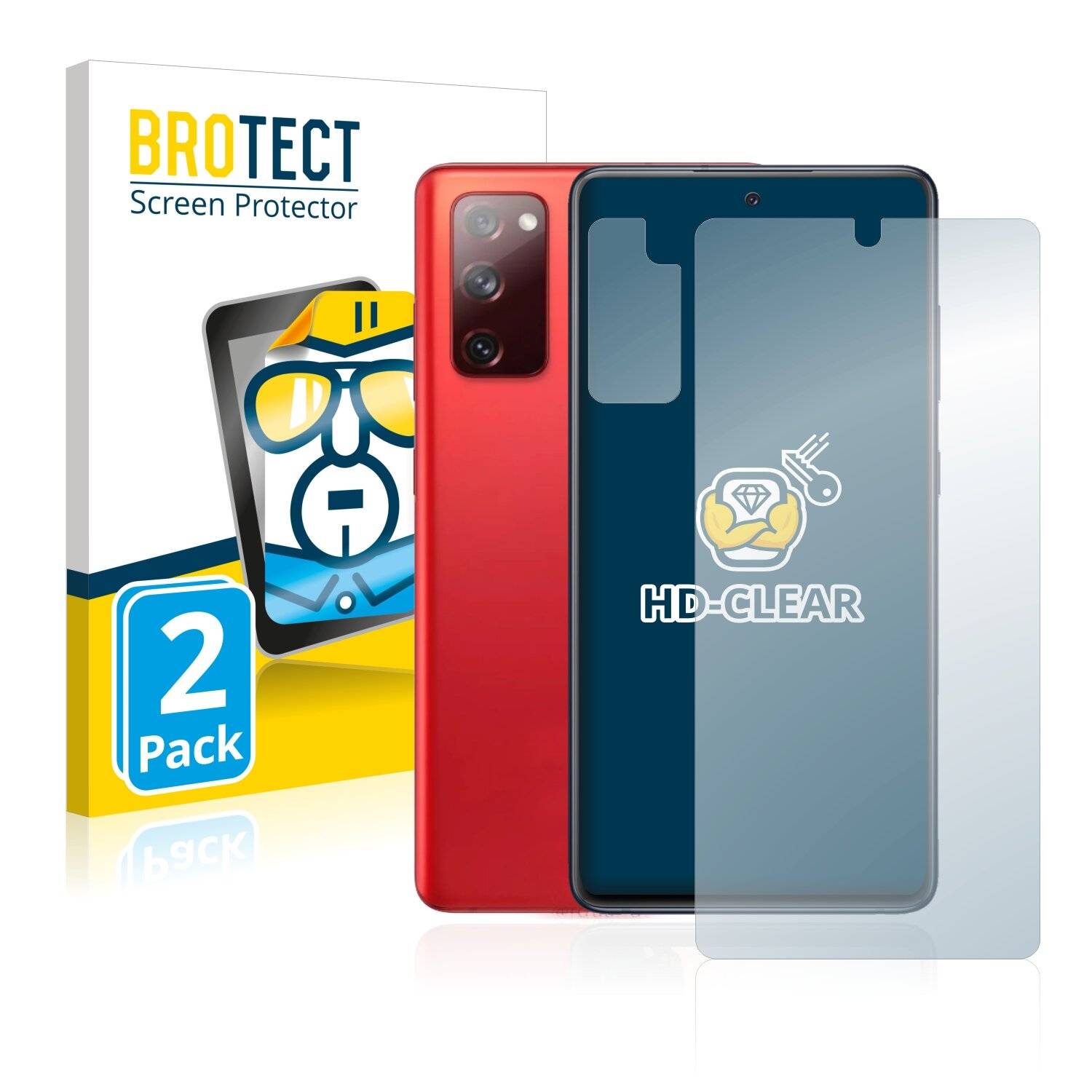 2x BROTECT HD-Clear Displayschutzfolie für Samsung Galaxy S20 FE 5G (Vorderseite +
