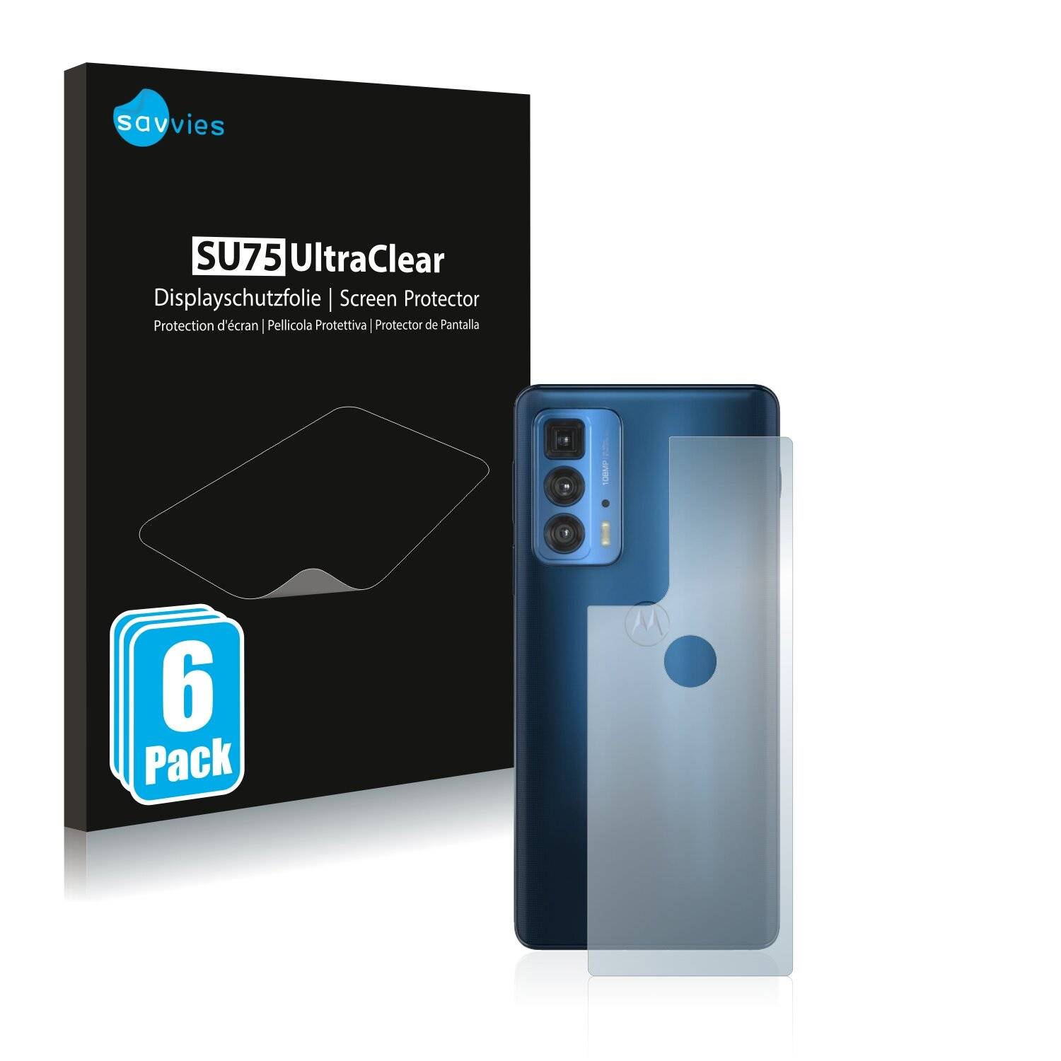 6x Savvies SU75 Displayschutzfolie für Motorola Edge S Pro