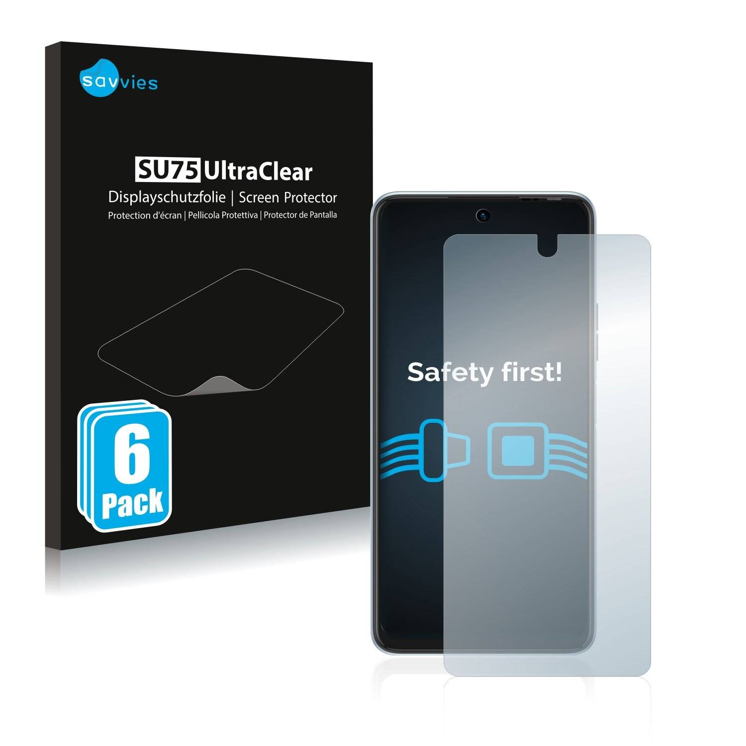 6x Savvies SU75 Displayschutzfolie für Tecno Camon