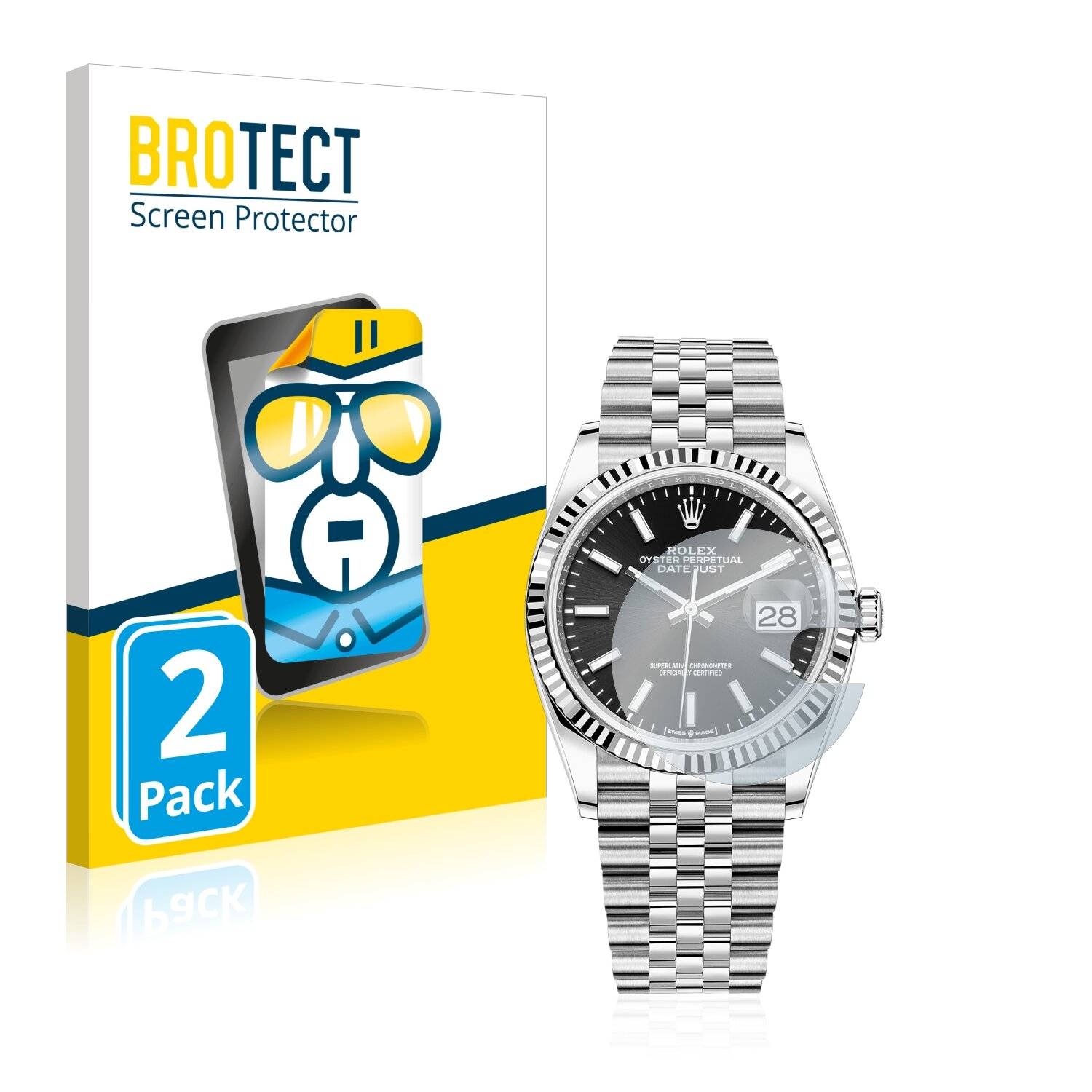 2x BROTECT HD-Clear Displayschutzfolie für Rolex Datejust