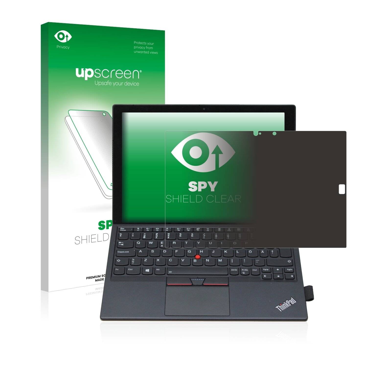 upscreen Spy Shield Clear Premium Blickschutzfolie für Lenovo ThinkPad X1 Tablet Gen