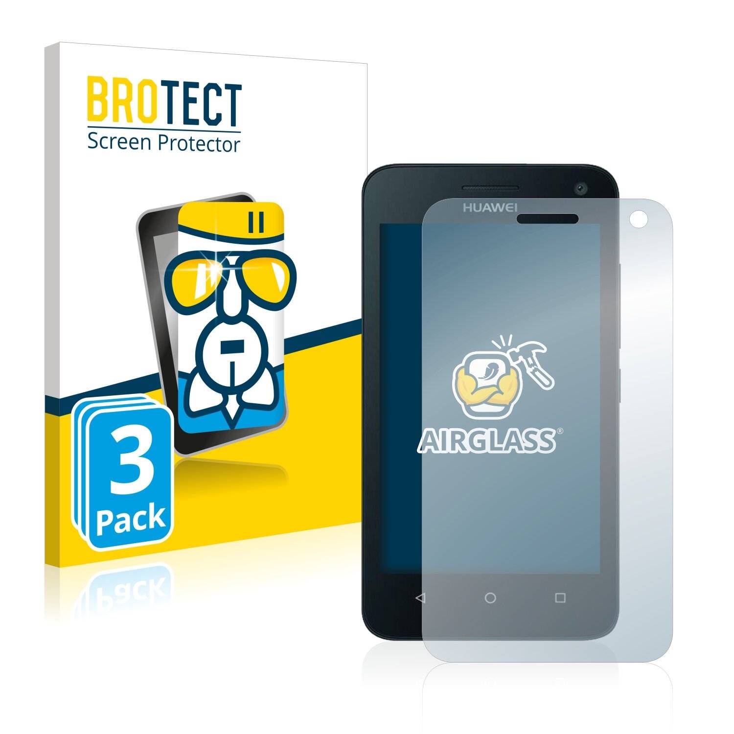 3x BROTECT AirGlass Schutzglas Folie für Huawei