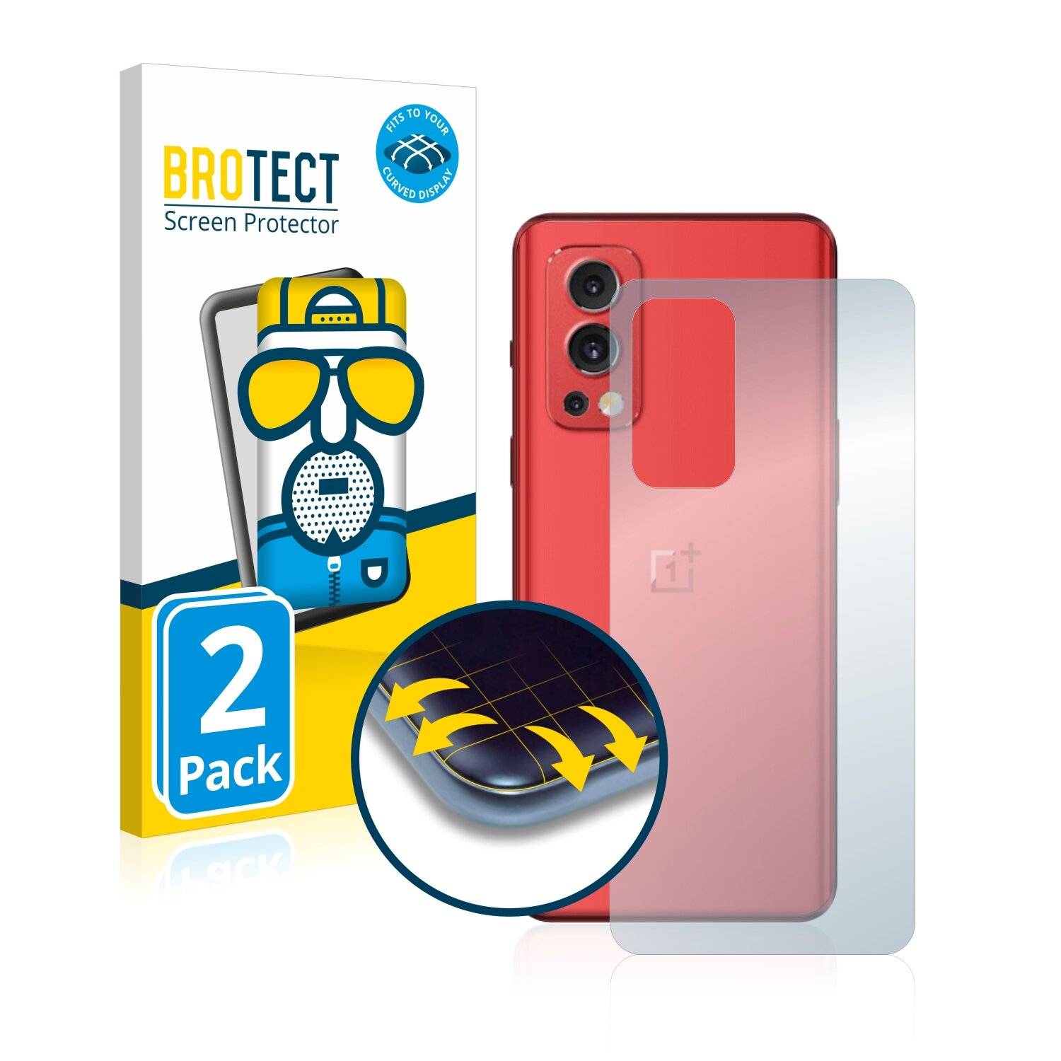 2x BROTECT Flex Matte Full-Cover Displayschutzfolie für OnePlus Nord 2