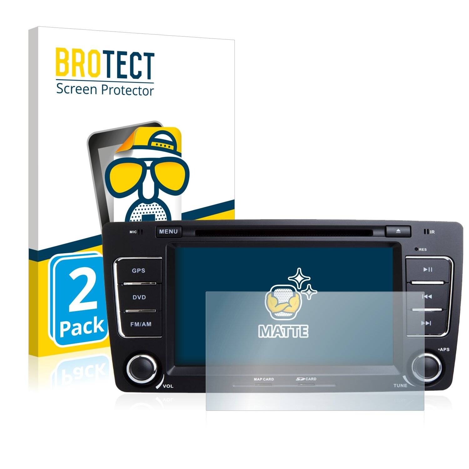 2x BROTECT Matte Displayschutzfolie für Skoda Octavia 2008 Infotainment System -