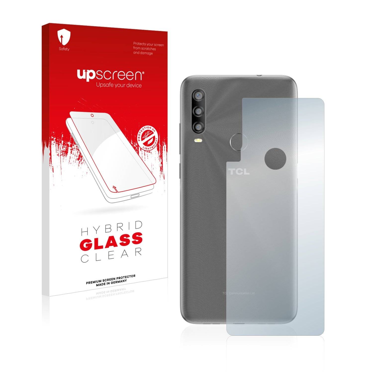 upscreen Hybrid Glass Clear Premium Schutzglas Folie für TCL L10 Pro