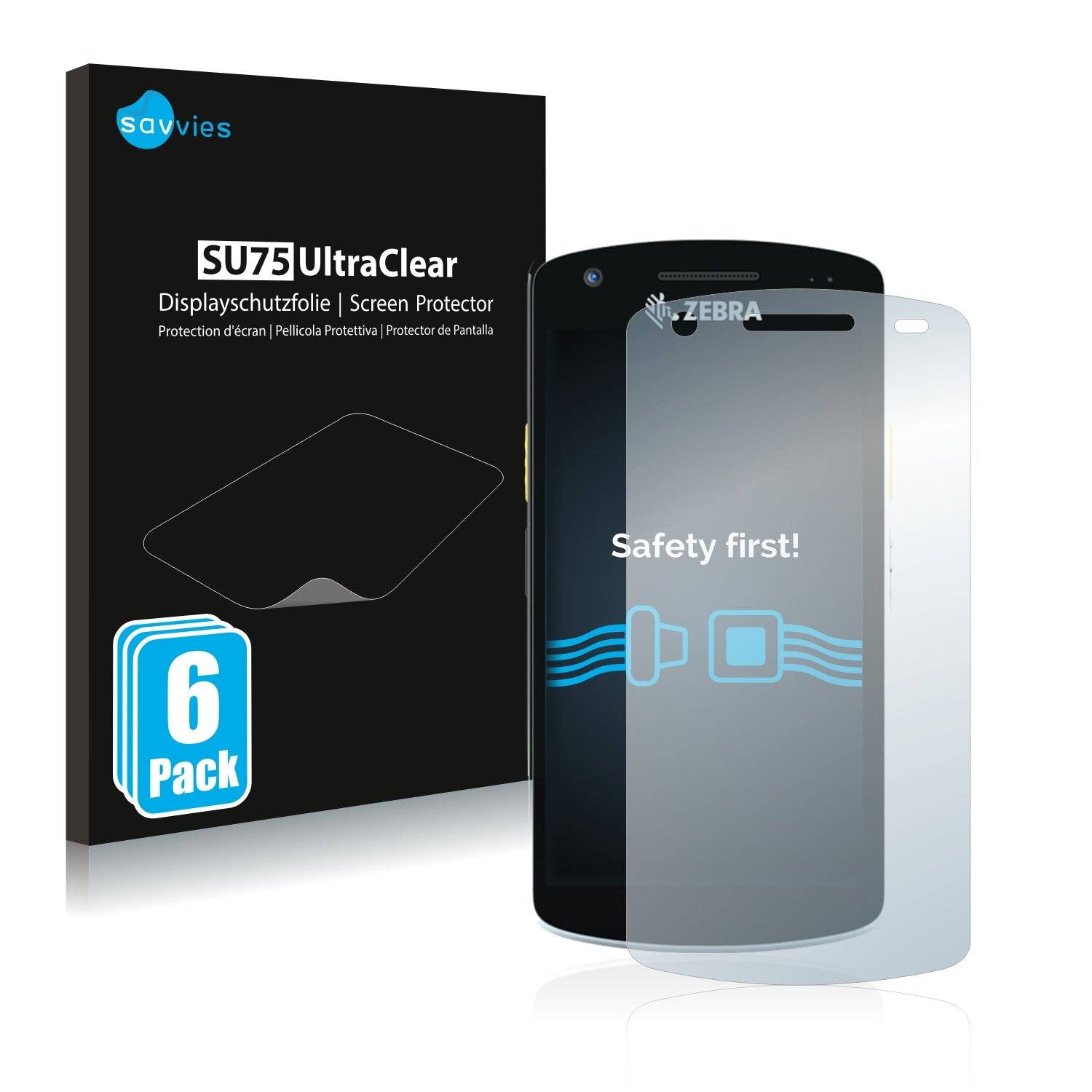 6x Savvies SU75 Displayschutzfolie für Zebra