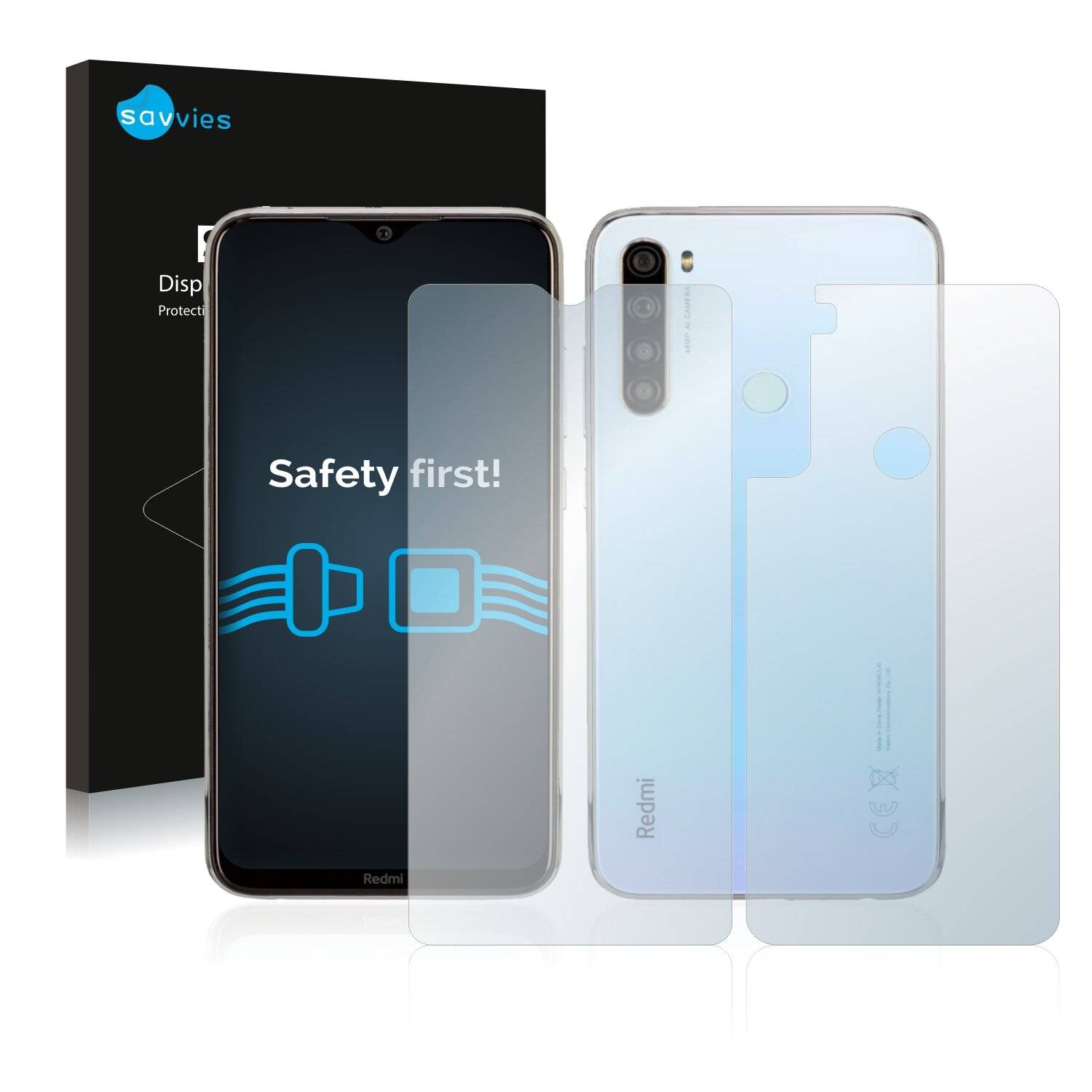 18x Savvies SU75 Displayschutzfolie für Xiaomi Redmi Note 8 2021 (Vorder +