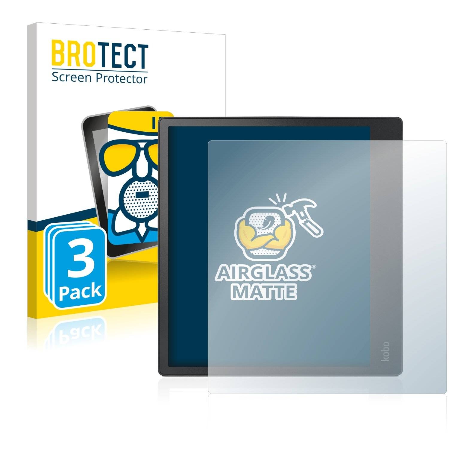 3x BROTECT AirGlass Matte Schutzglas Folie für Kobo