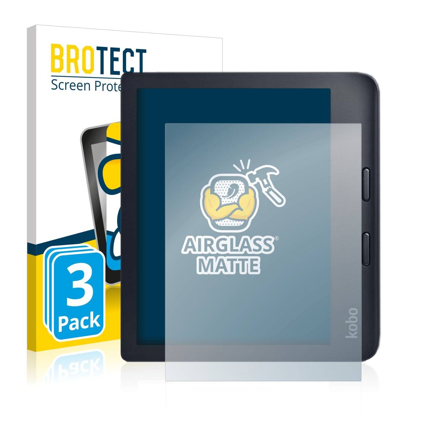3x BROTECT AirGlass Matte Schutzglas Folie für Kobo Libra