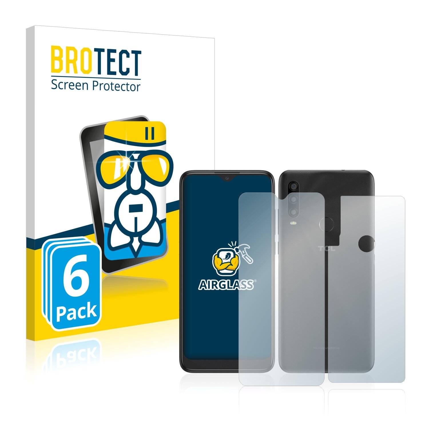 6x BROTECT AirGlass Schutzglas Folie für TCL L10 Pro (Vorder +