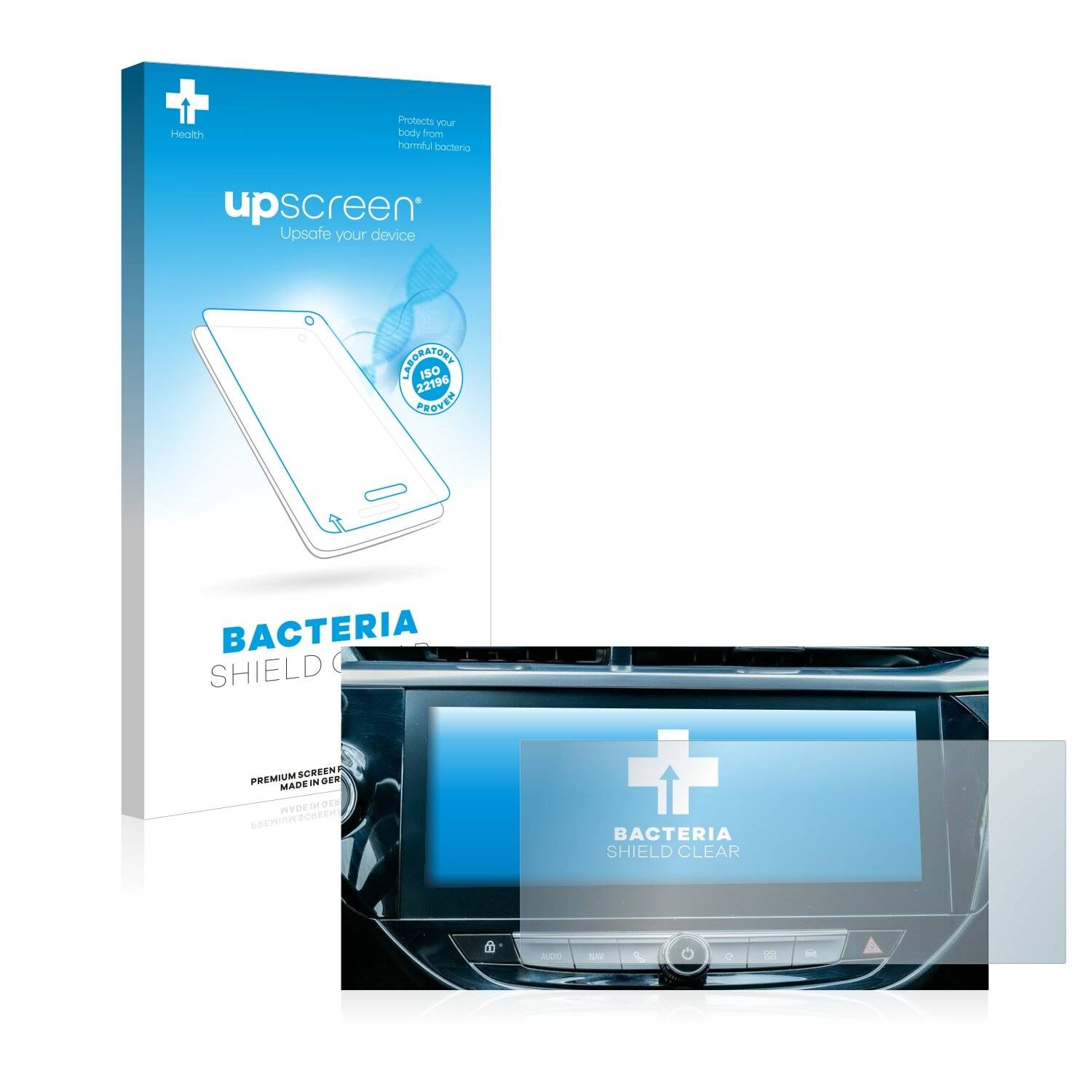 upscreen Bacteria Shield Clear Premium Antibakterielle Displayschutzfolie für Opel Corsa-e