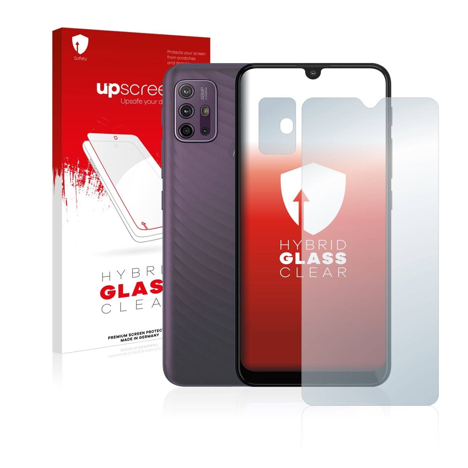 upscreen Hybrid Glass Clear Premium Schutzglas Folie für Motorola Moto G10 (Vorderseite +