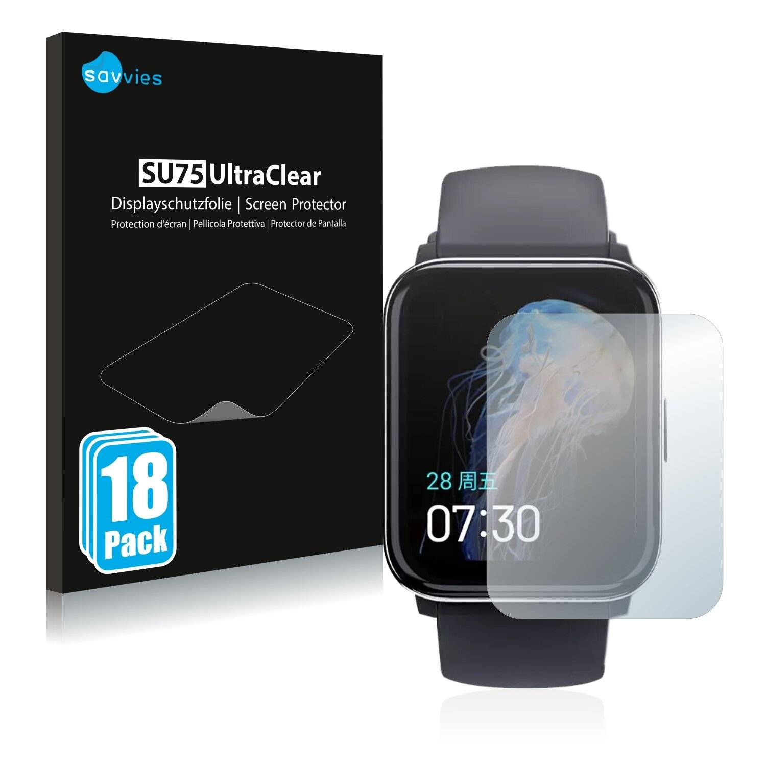 18x Savvies SU75 Displayschutzfolie für Xiaomi Hey Plus