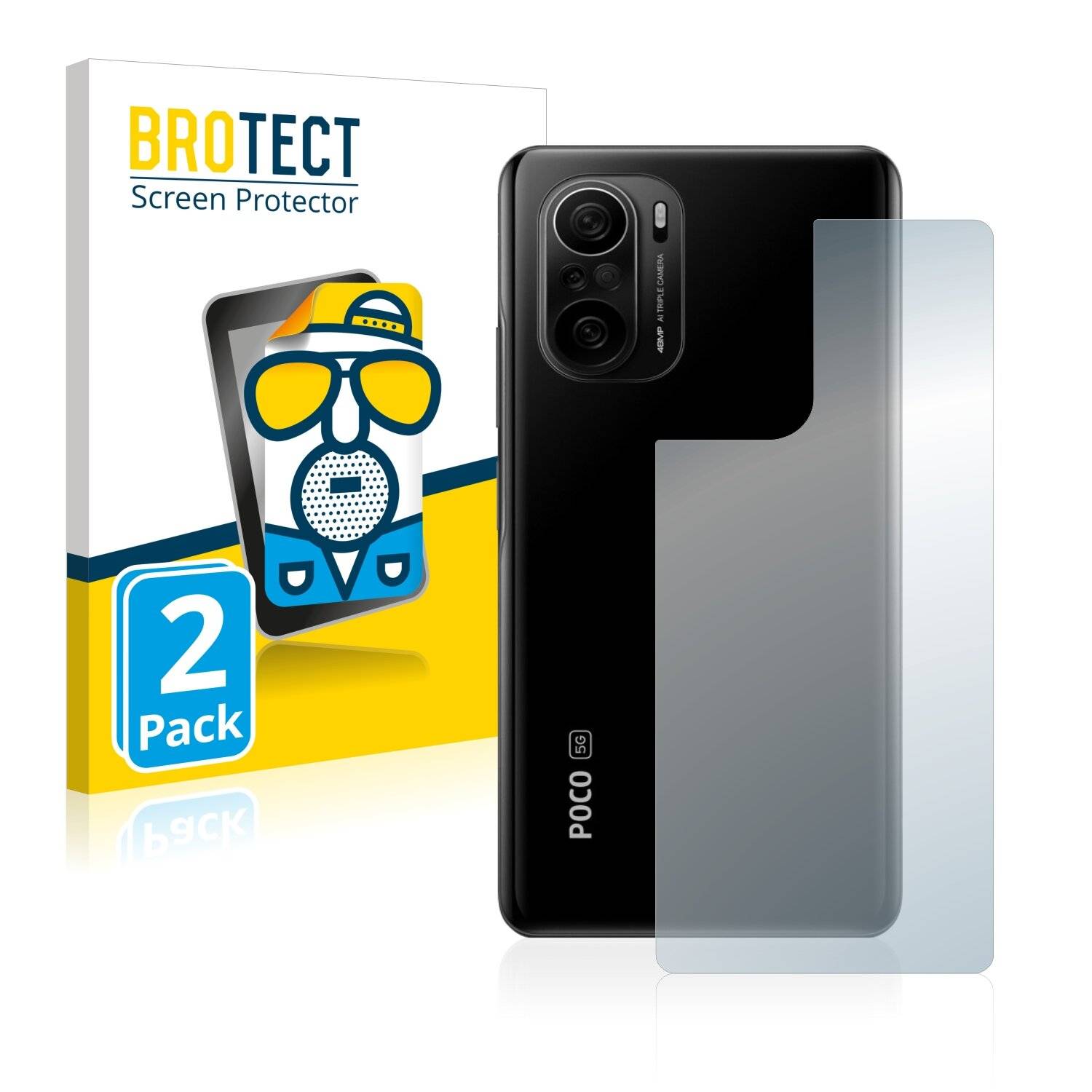 2x BROTECT Matte Displayschutzfolie für Xiaomi Poco F3 (Rückseite) - Entspiegelt,