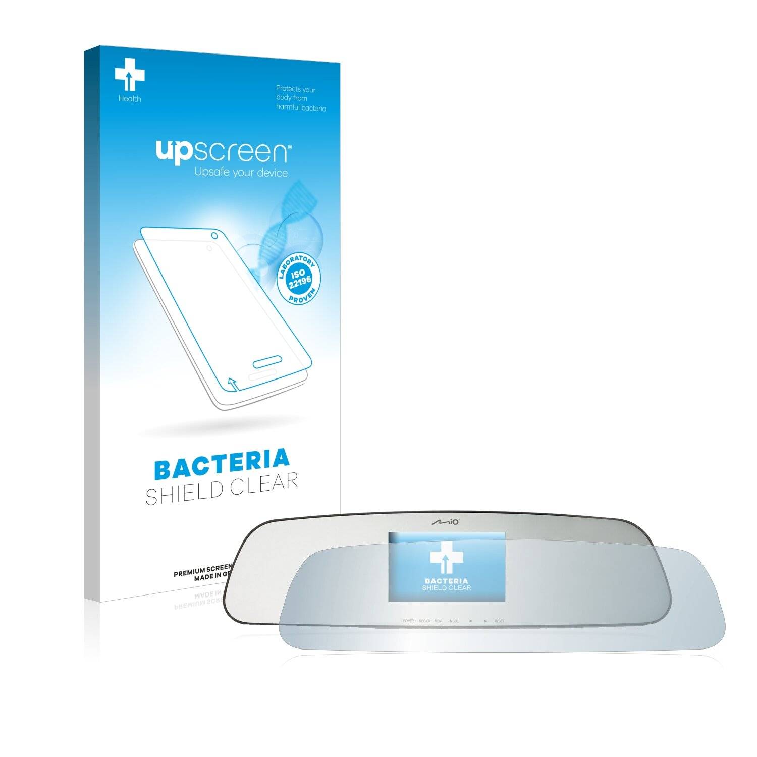 upscreen Bacteria Shield Clear Premium Antibakterielle Displayschutzfolie für Mitac Mio