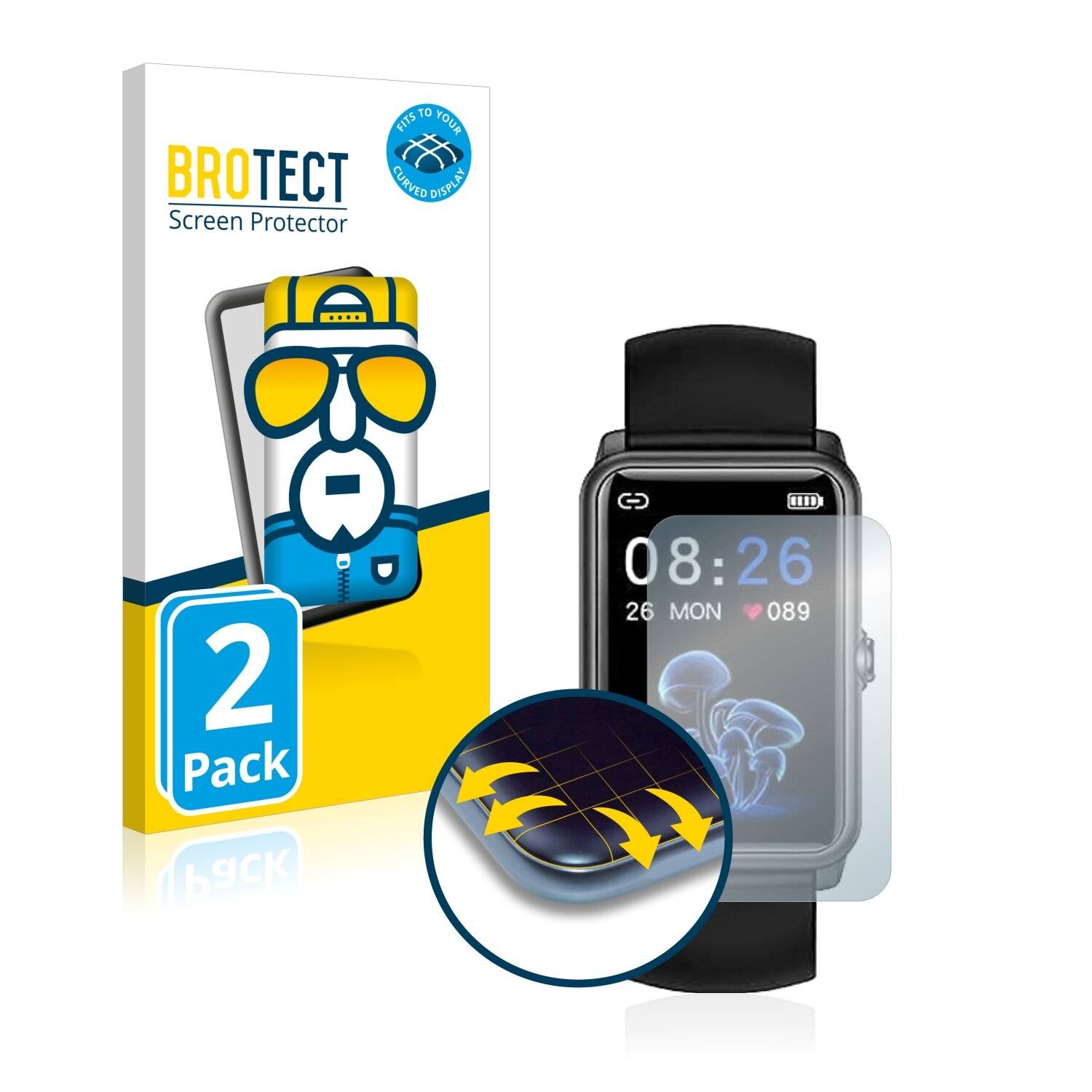 2x BROTECT Flex Full-Cover Displayschutzfolie für Jpantech Fitness