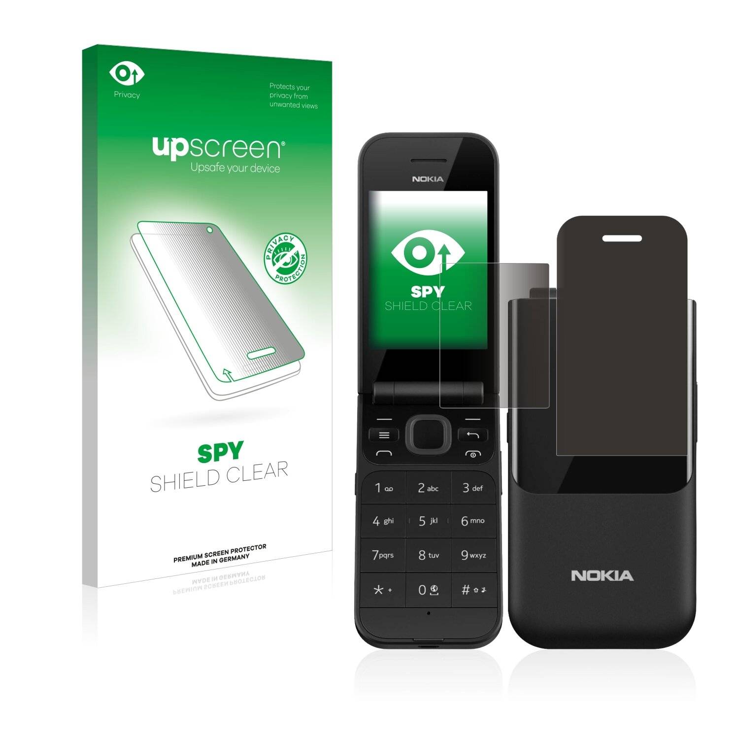 upscreen Spy Shield Clear Premium Blickschutzfolie für Nokia 2720