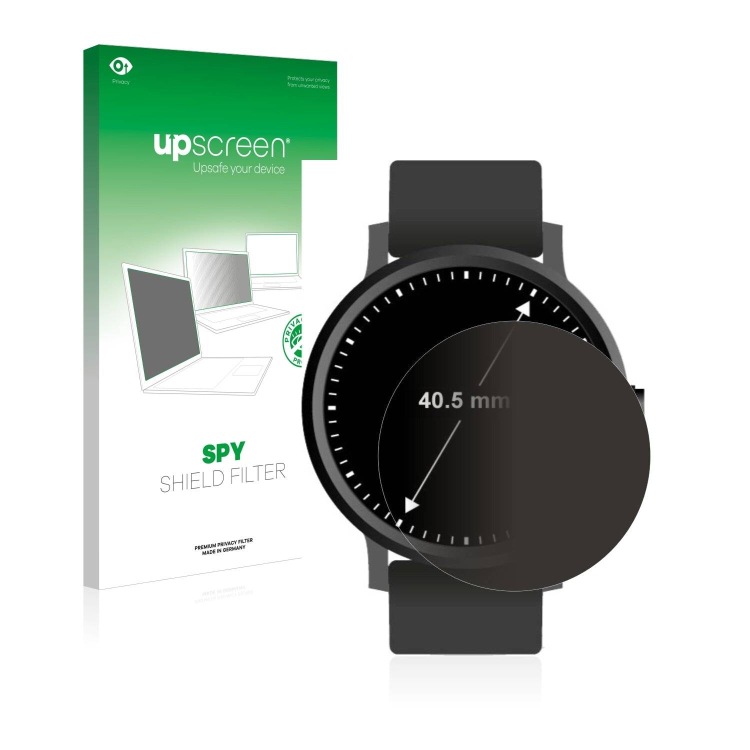 upscreen Spy Shield Filter Premium Blickschutzfilter für Armbanduhren (Kreisrund,