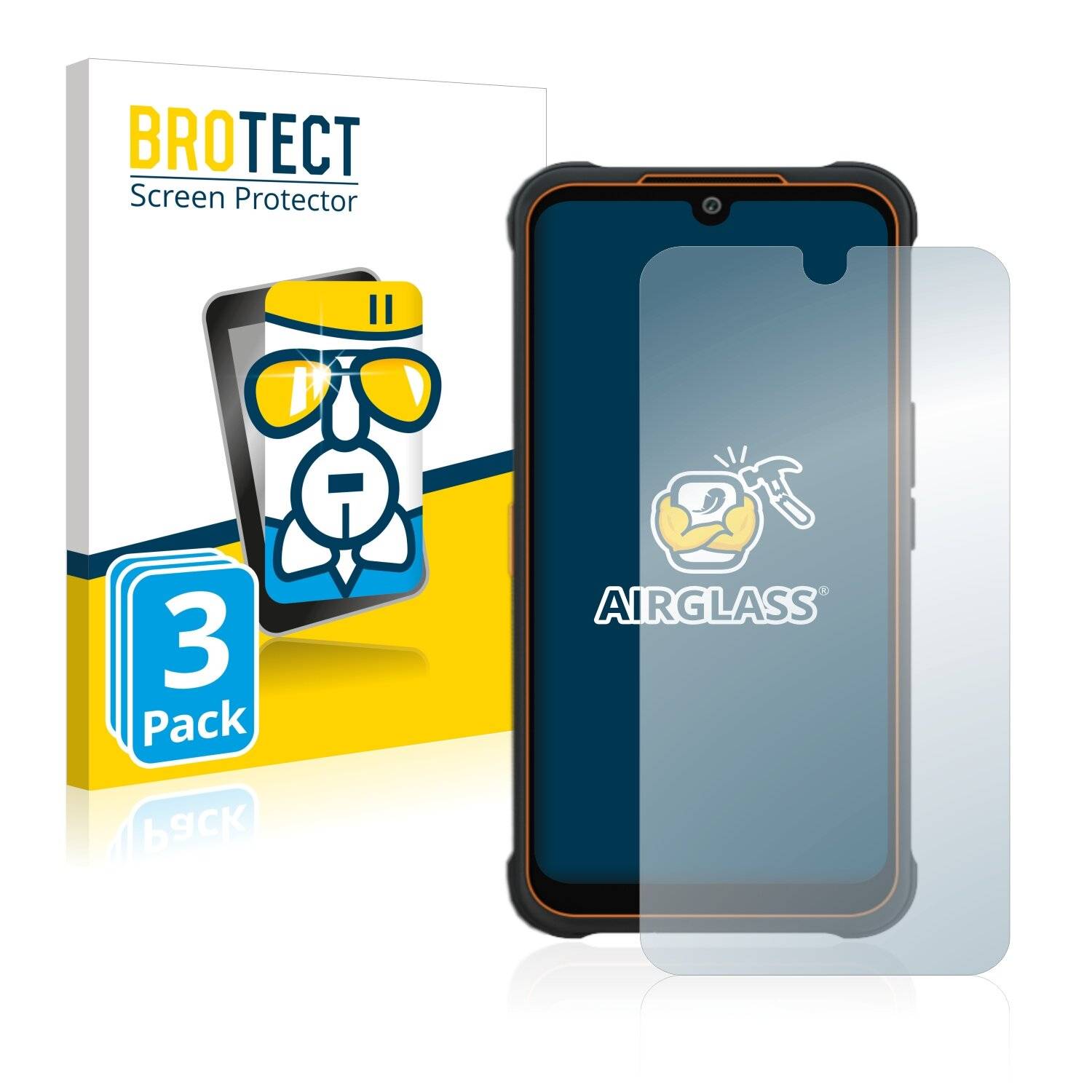 3x BROTECT AirGlass Schutzglas Folie für AGM Glory