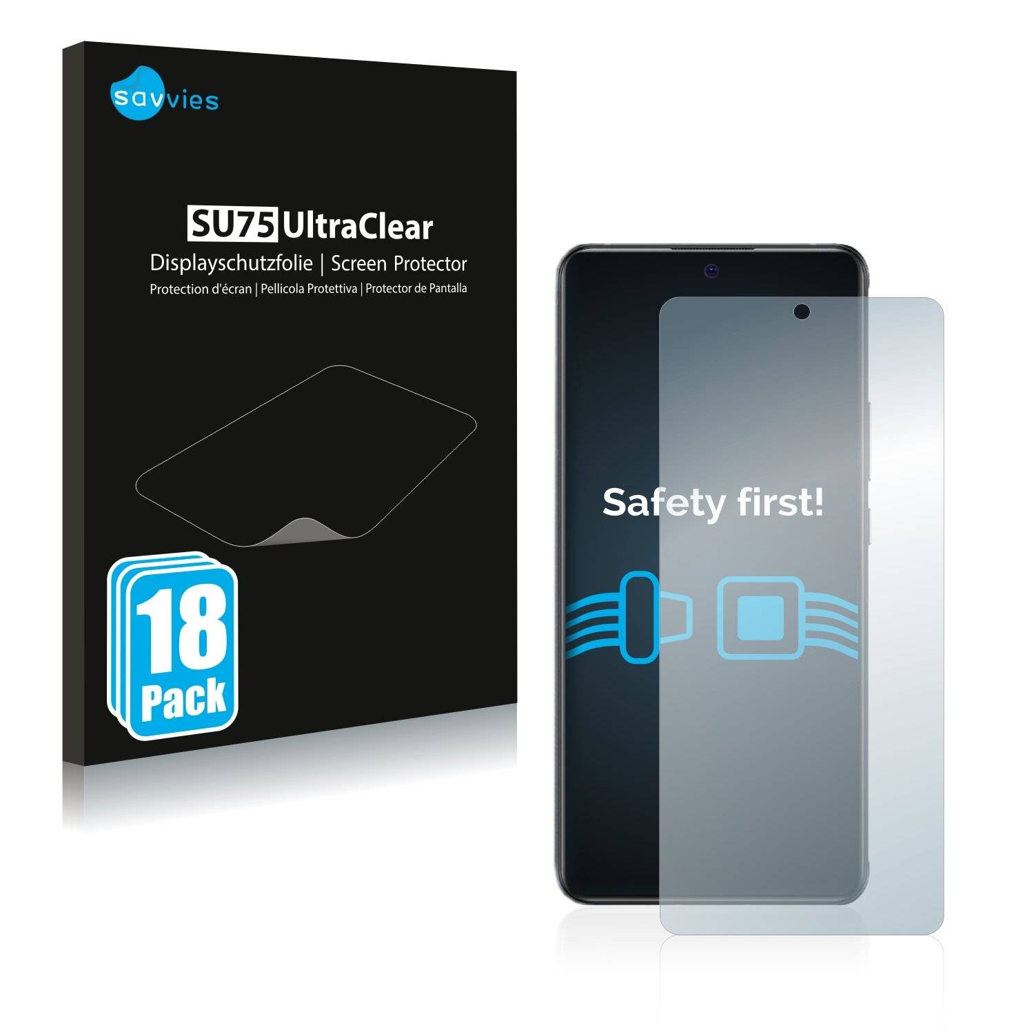 18x Savvies SU75 Displayschutzfolie für ZTE Nubia Red Magic