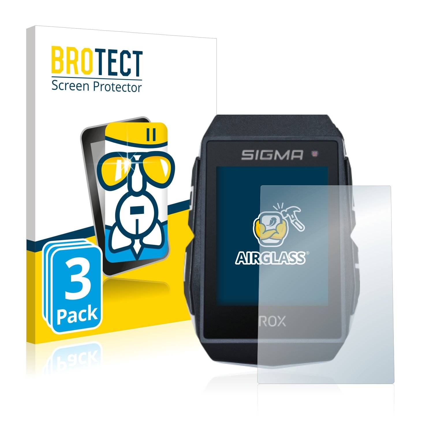 3x BROTECT AirGlass Schutzglas Folie für Sigma ROX 11.1