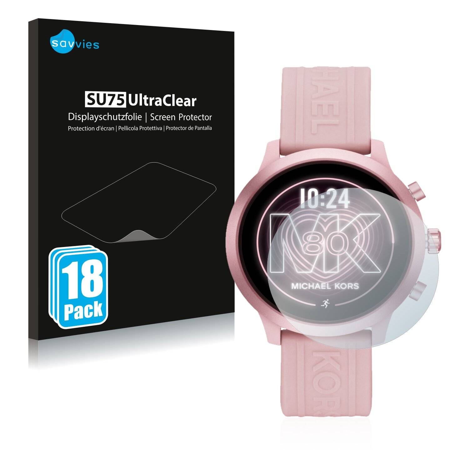 18x Savvies SU75 Displayschutzfolie für Michael Kors Access