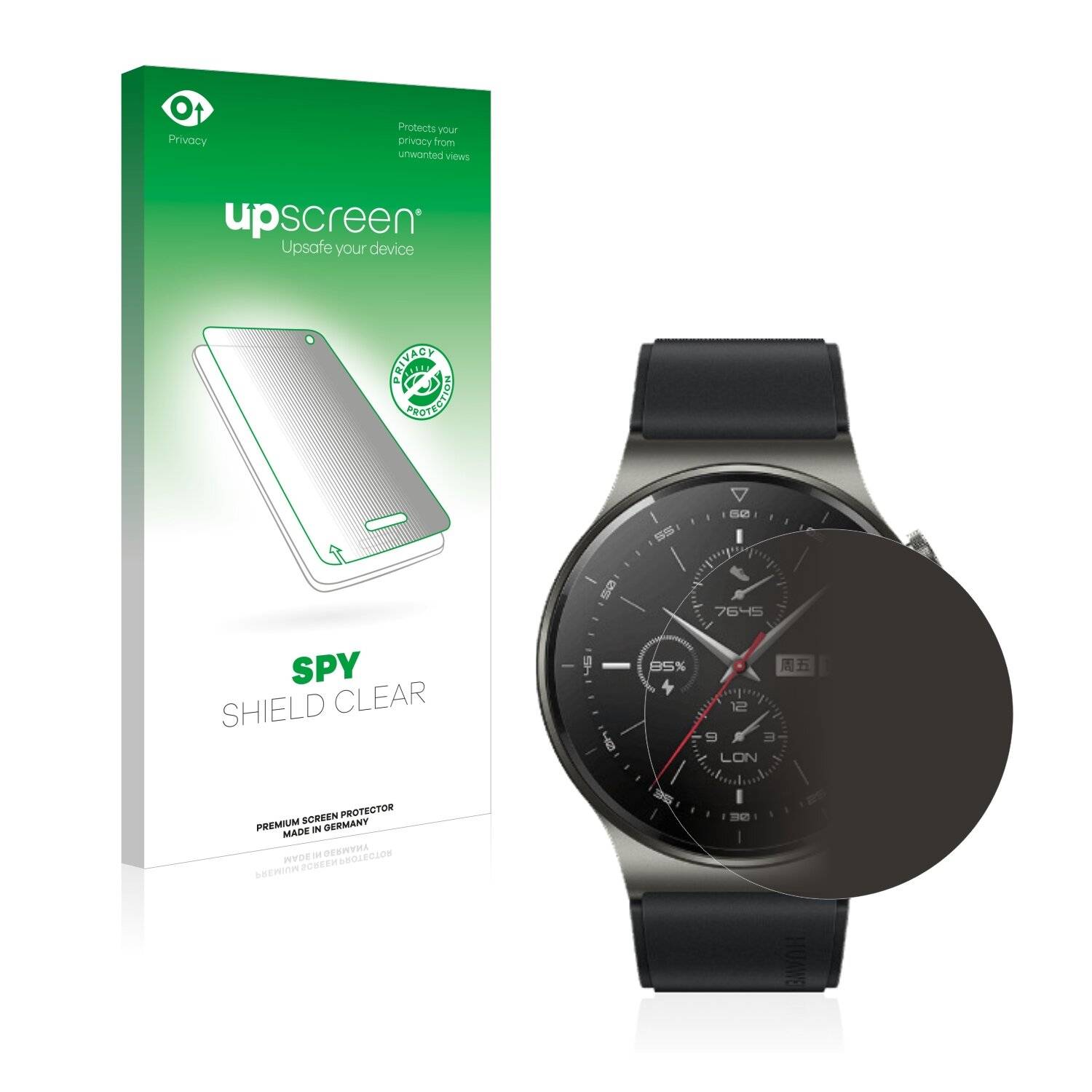 upscreen Spy Shield Clear Premium Blickschutzfolie für Huawei Watch GT 2 Pro
