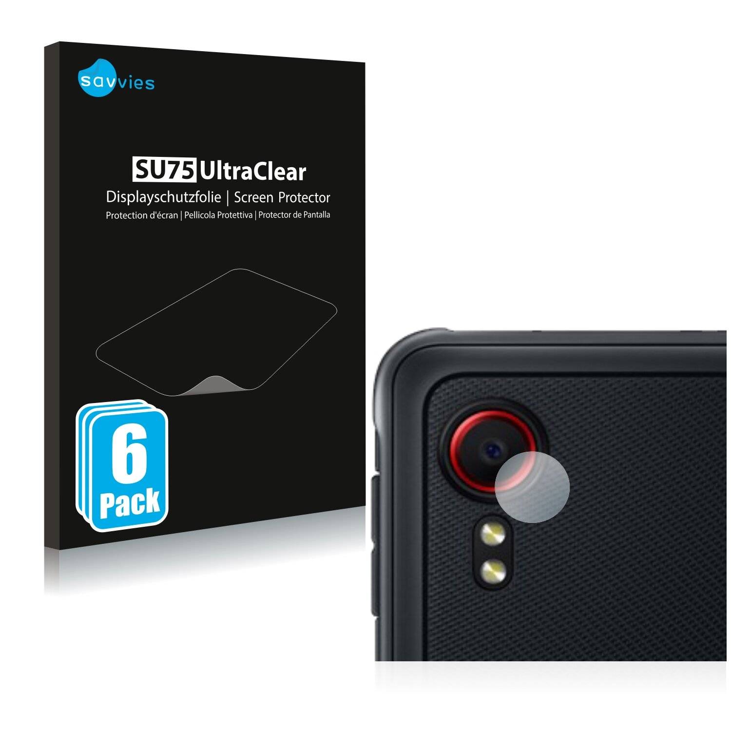 6x Savvies SU75 Displayschutzfolie für Samsung Galaxy Xcover 5 (NUR