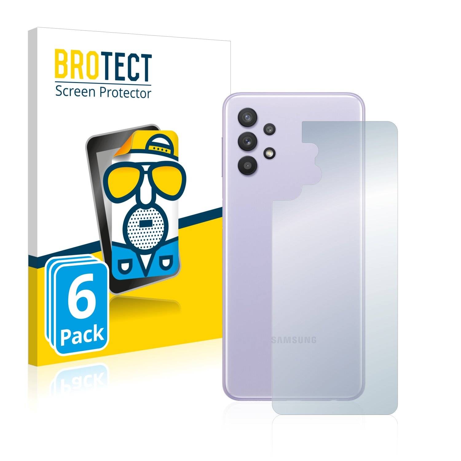 6x BROTECT Matte Displayschutzfolie für Samsung Galaxy A32 (Rückseite) - Entspiegelt,