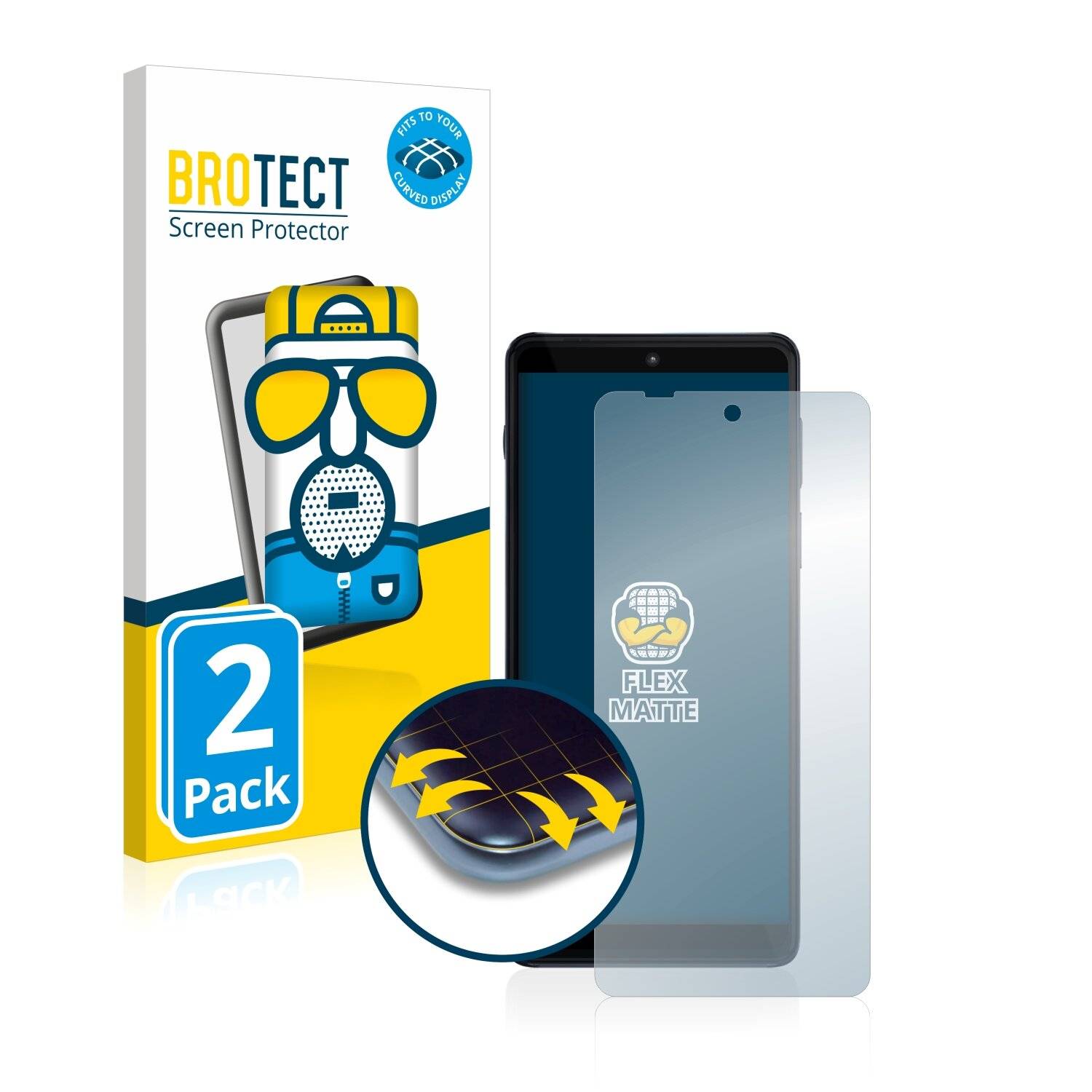 2x BROTECT Flex Matte Full-Cover Displayschutzfolie für Motorola Edge 20