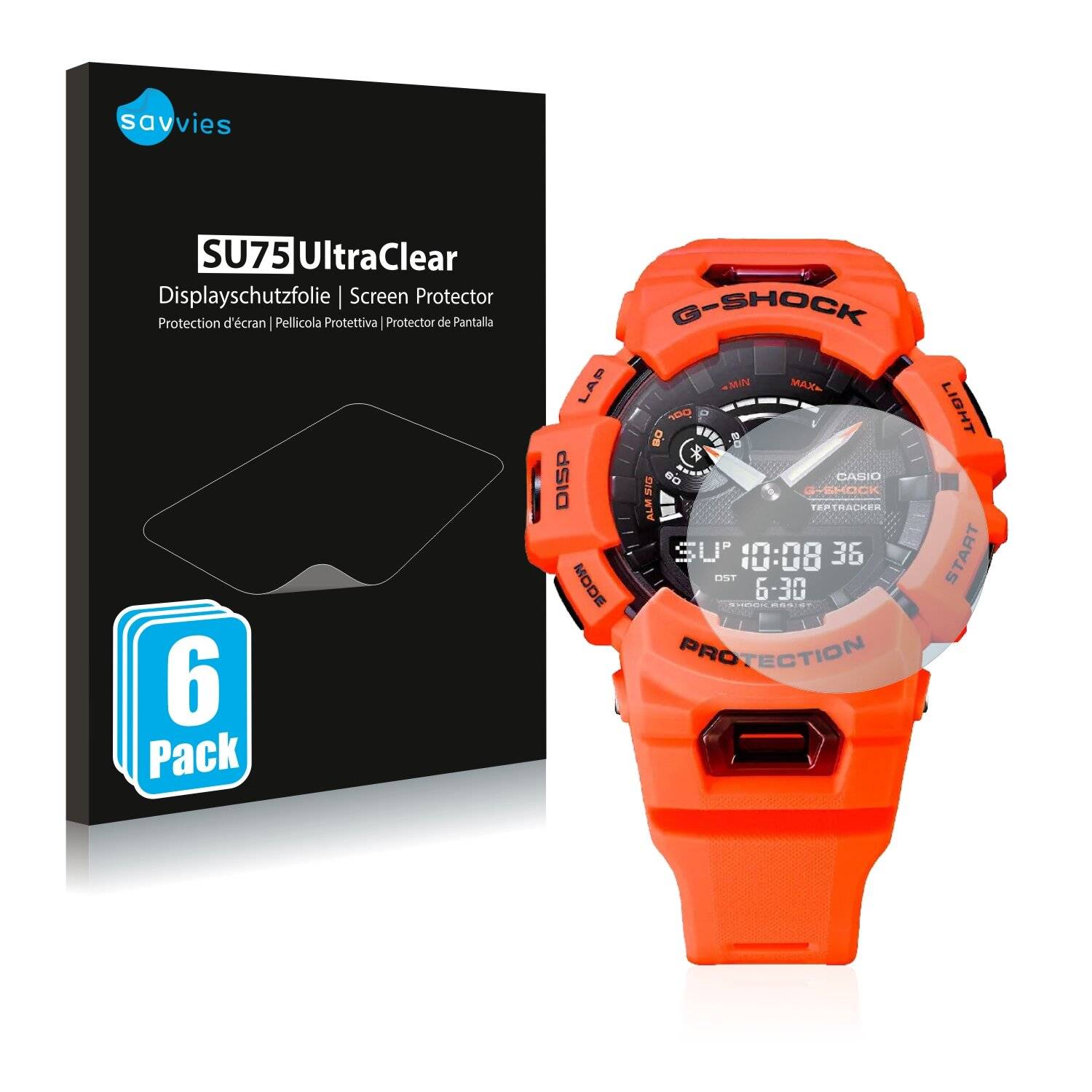 6x Savvies SU75 Displayschutzfolie für Casio G-Shock