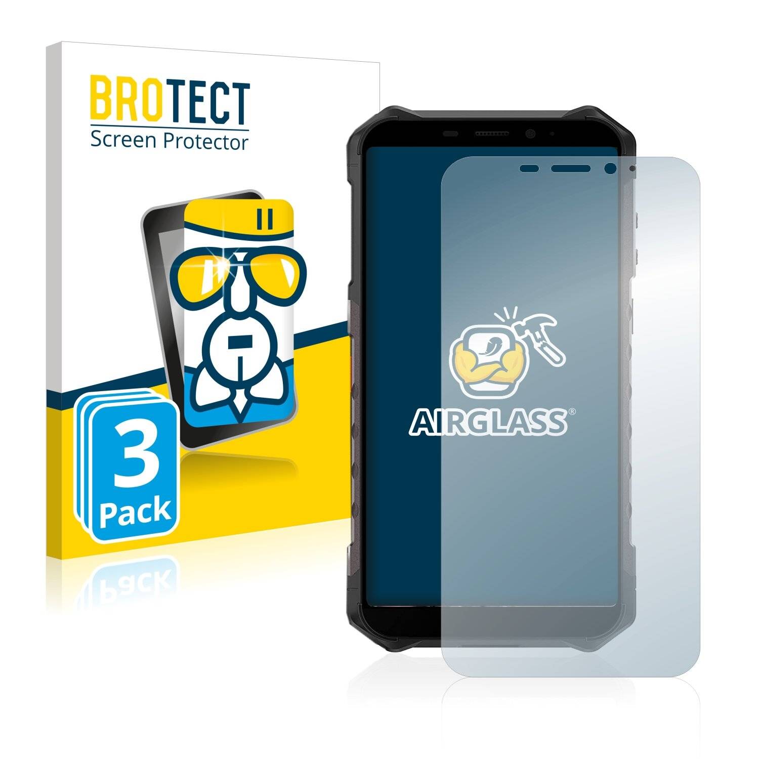 3x BROTECT AirGlass Schutzglas Folie für Ulefone Armor